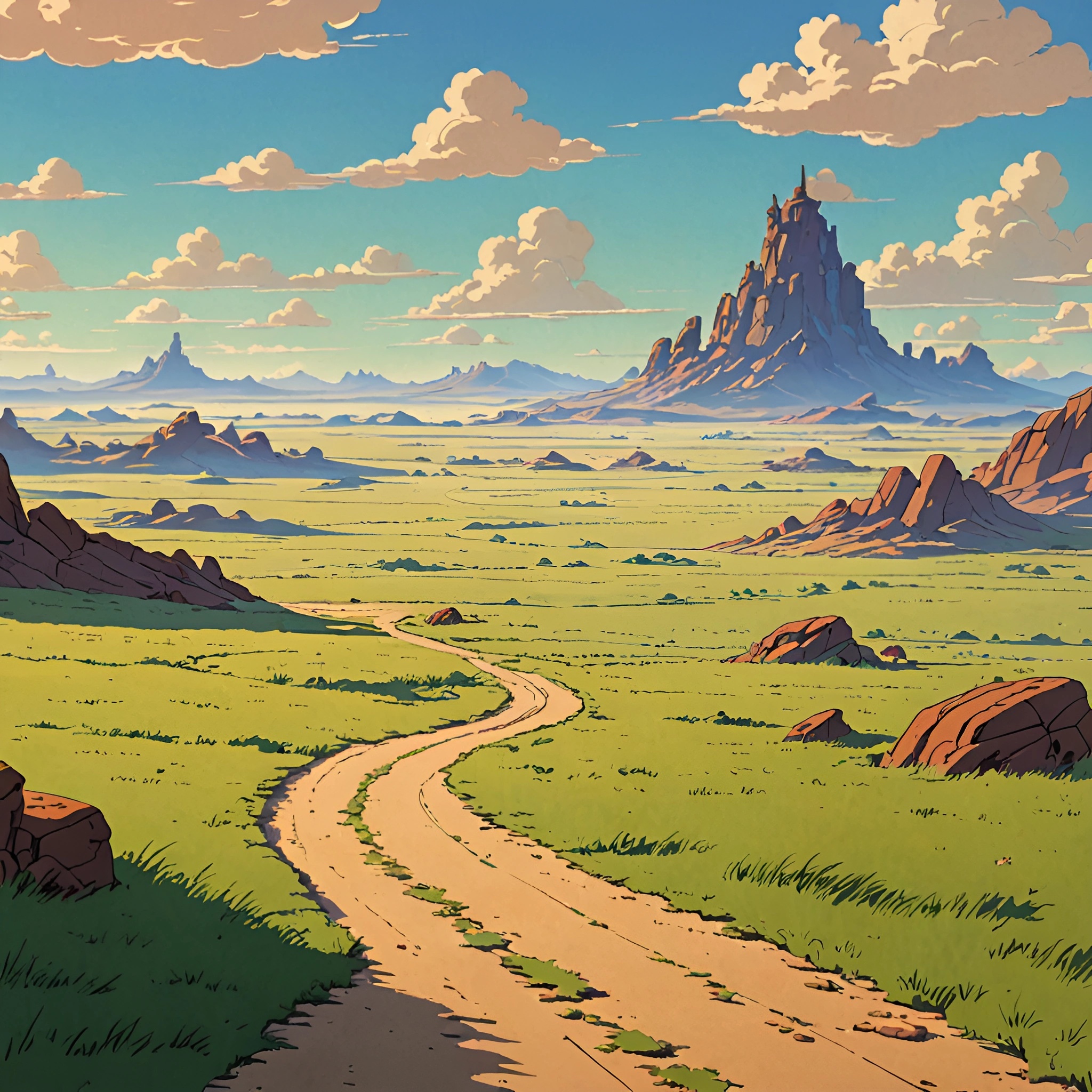 Scenic Fantasy Landscape with Mountain - Free Download - AI Scribbles