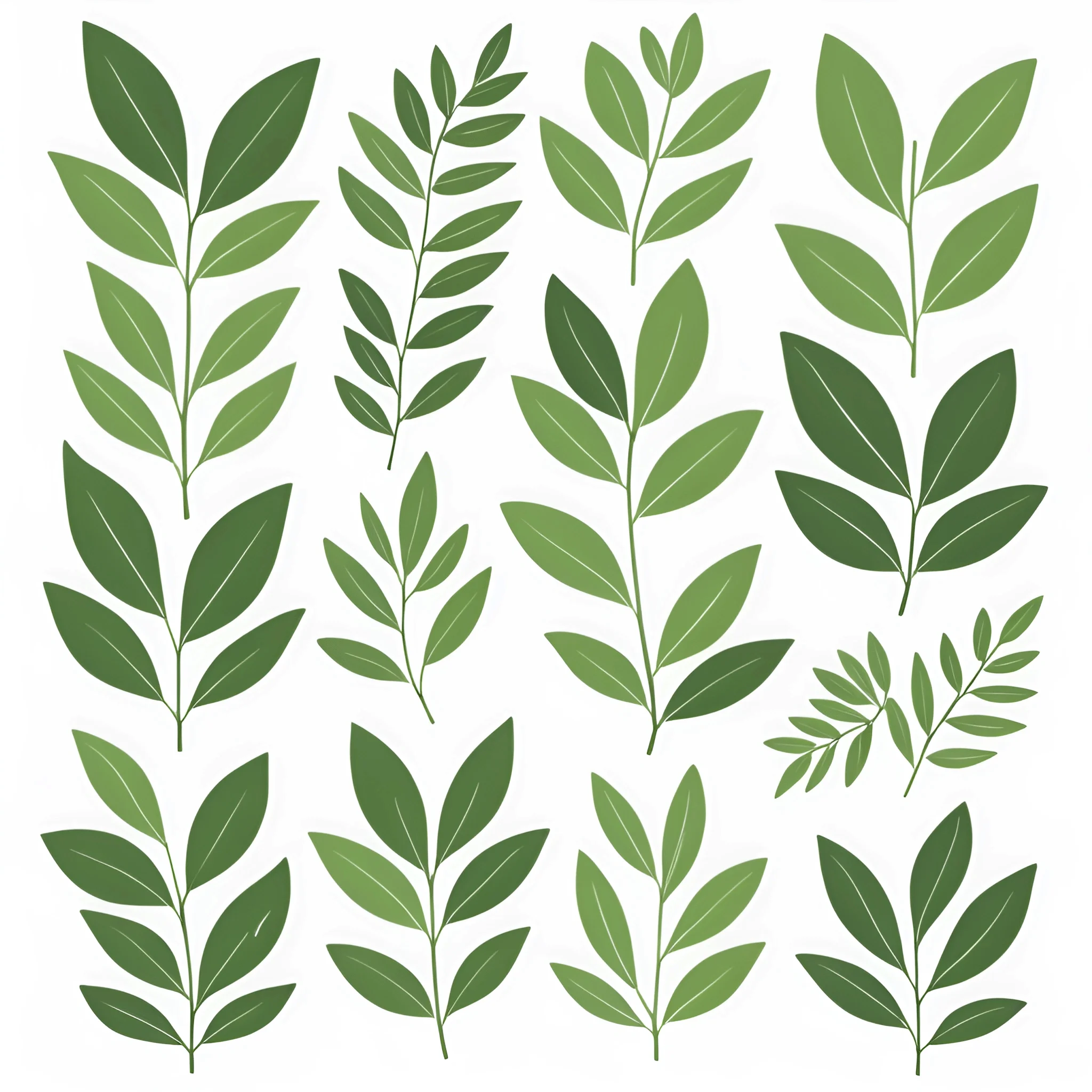 Leafs Pattern Vector Green Leaf Patterns - Free Download - AI Scribbles