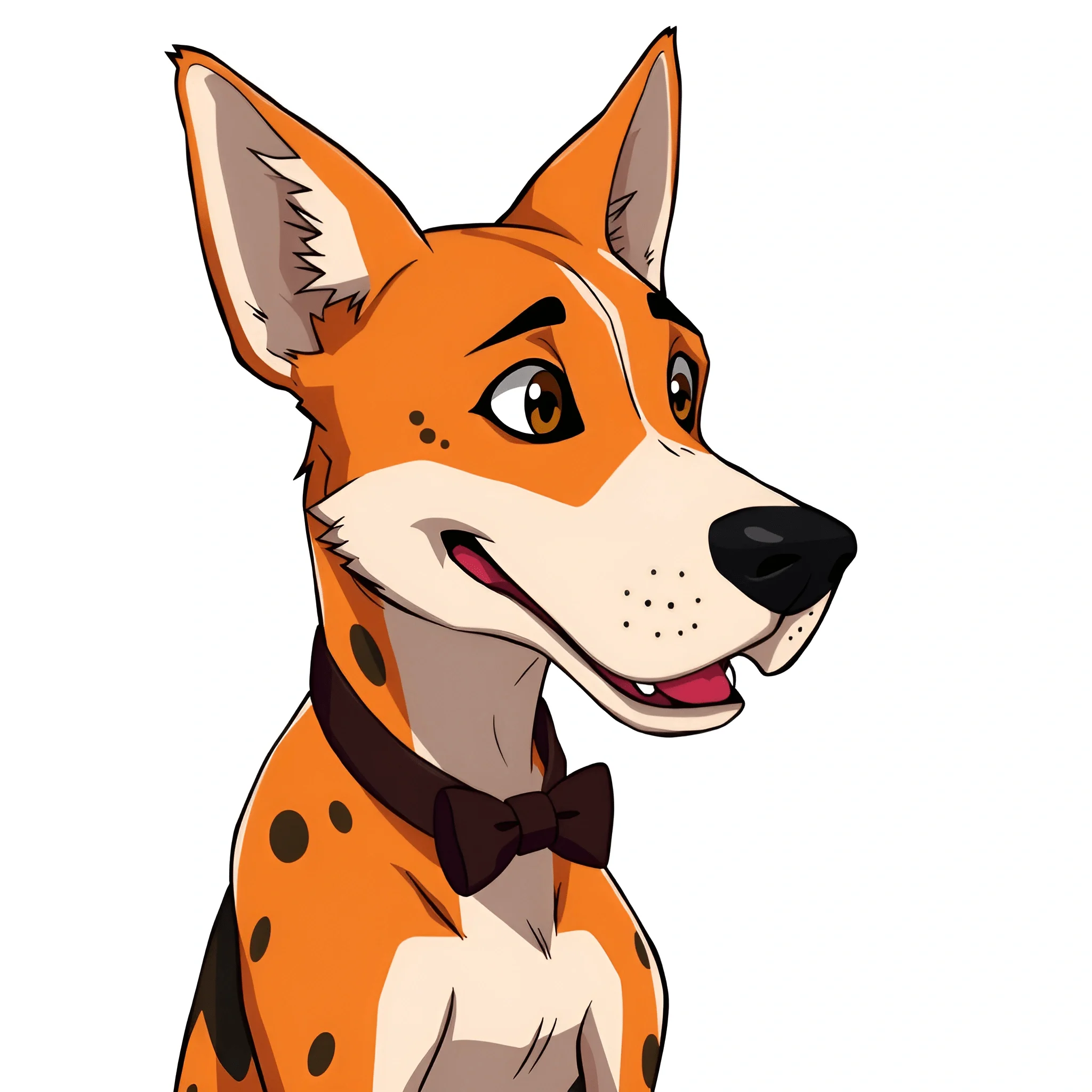 Cartoon Basenji Dog with Bow Tie - Free Download - AI Scribbles