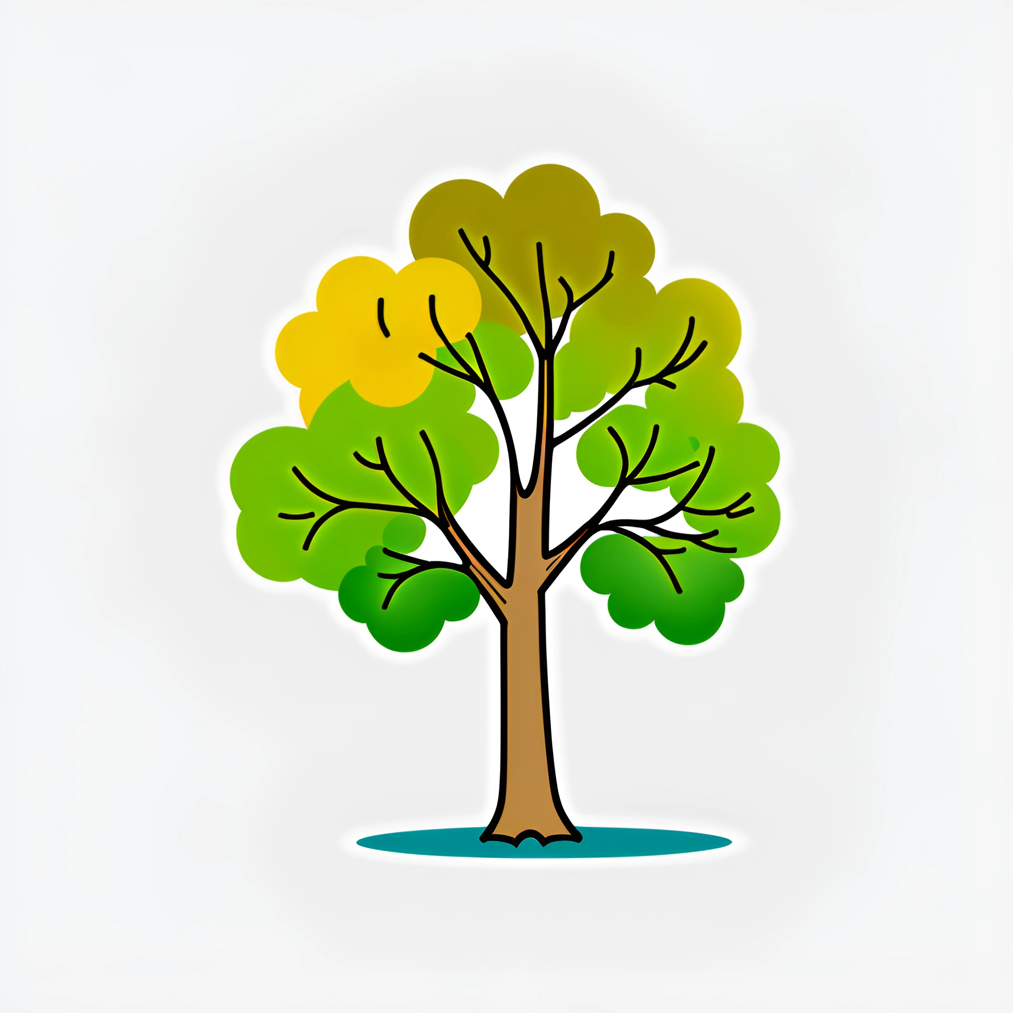 Tree Cartoon Colorfull Colorful Cartoon Tree Illustration - Free Download - AI Scribbles