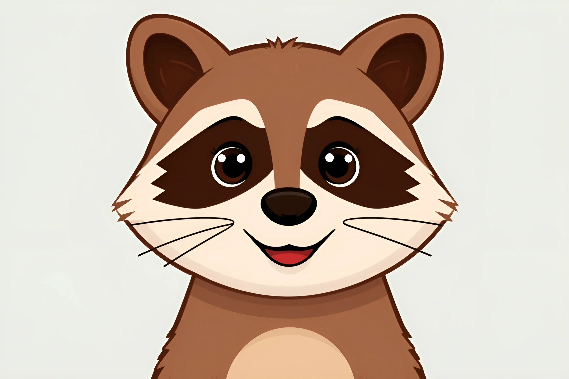 Cute Cartoon Raccoon Face Illustration - Free Download - AI Scribbles