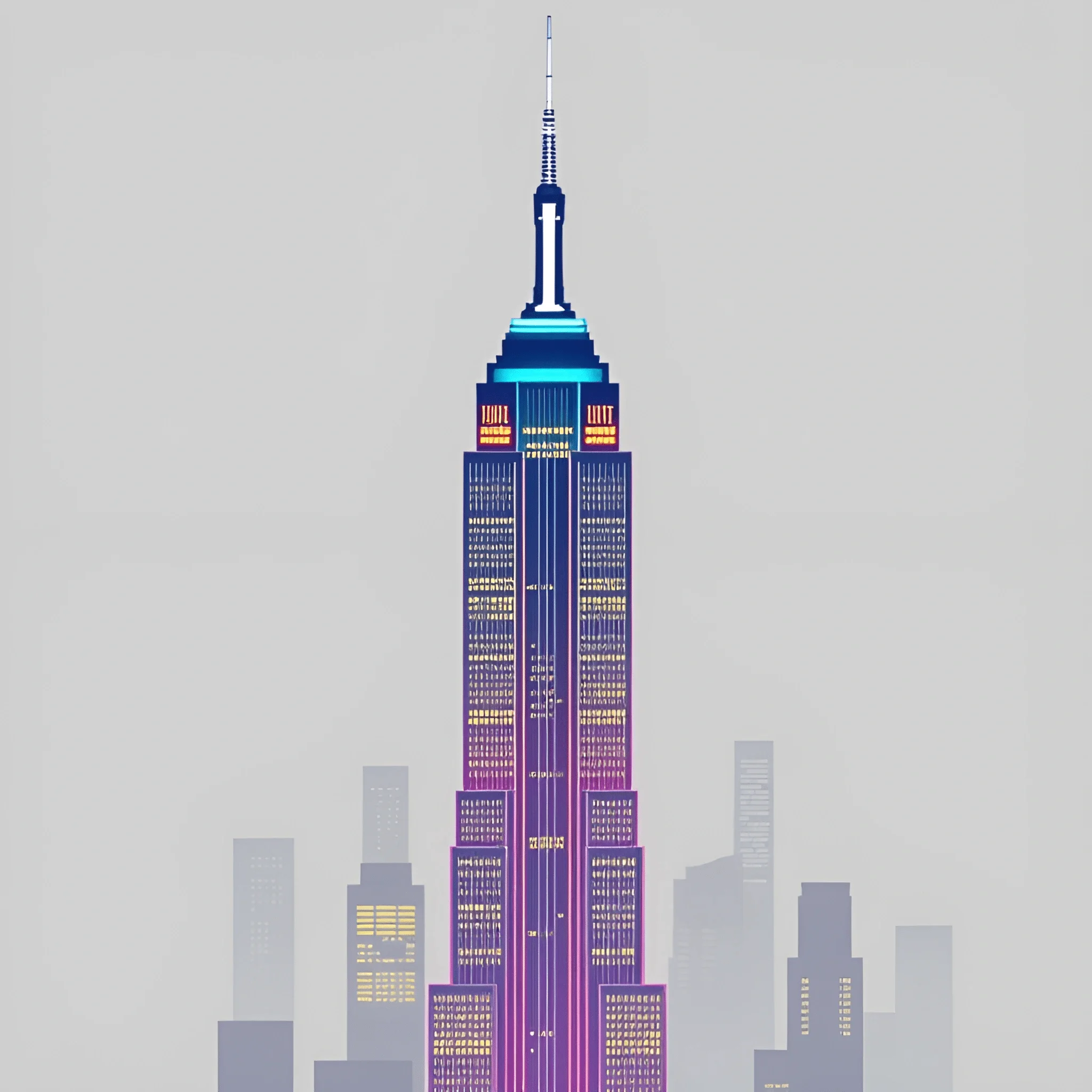 Empire State Building Digital Illustration - Free Download - AI Scribbles