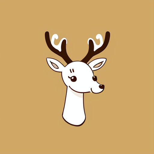 a close up of a deer's head with antlers on a brown background