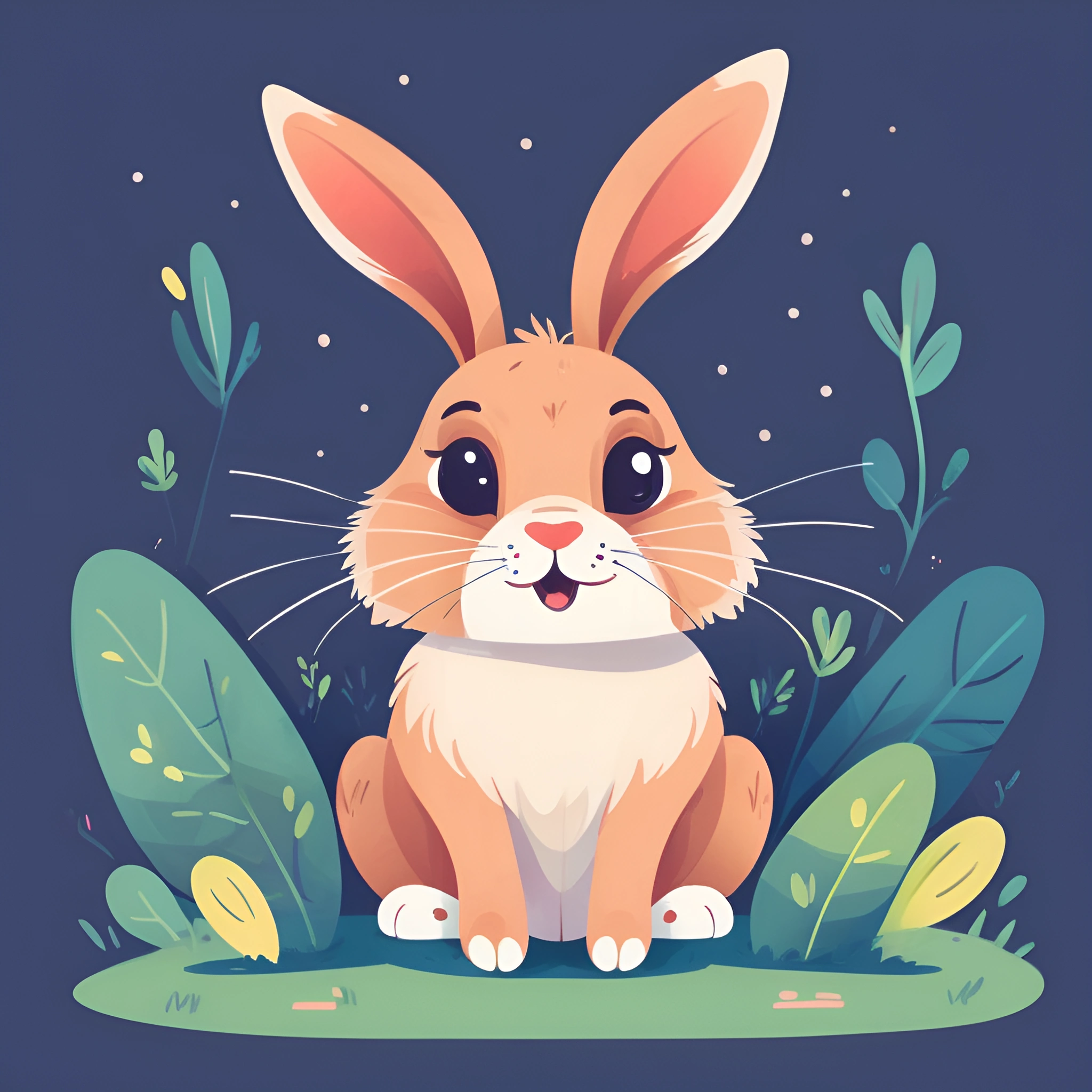 Cute Cartoon Bunny Illustration - Free Download - AI Scribbles