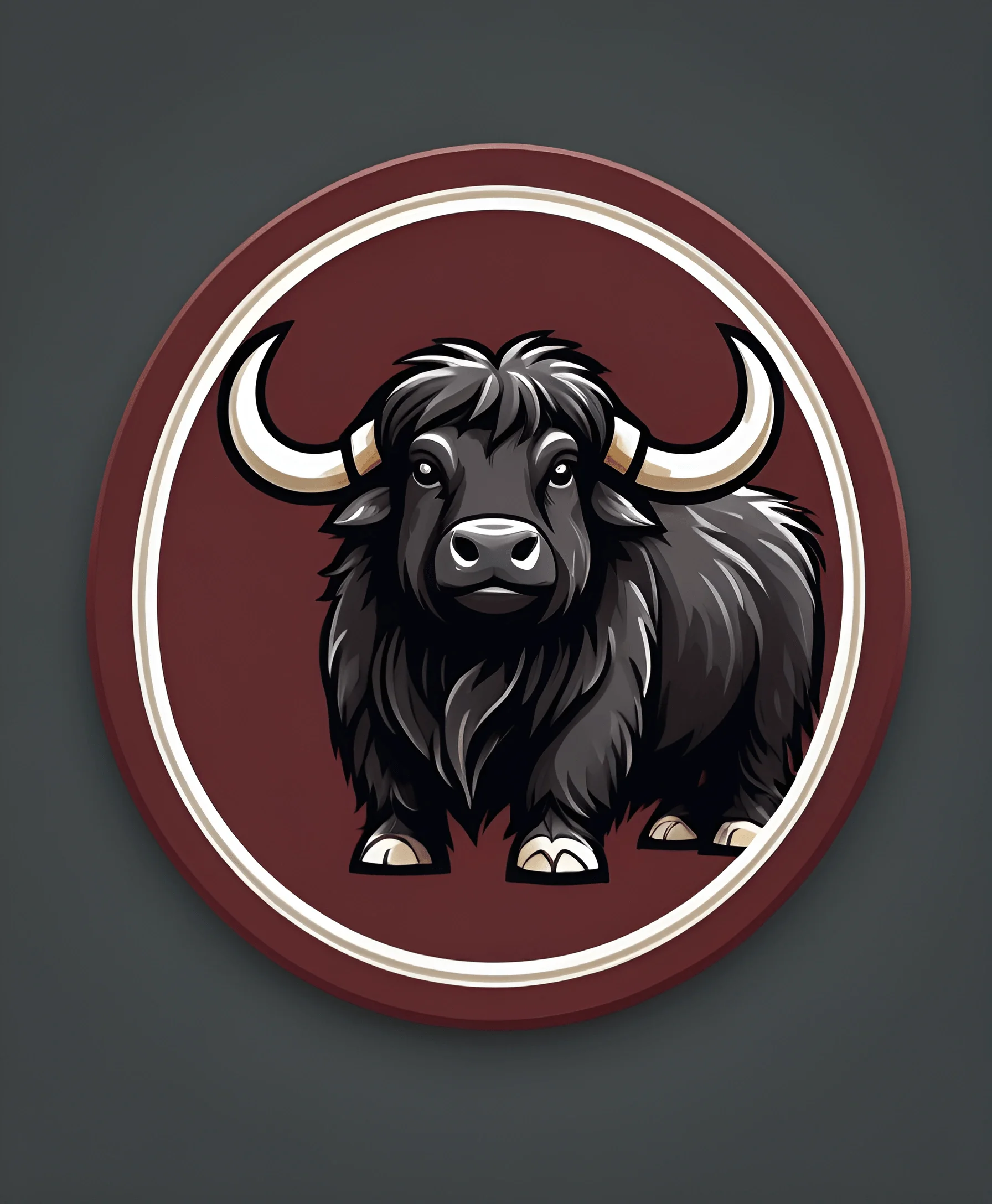 Illustrated Highland Yak Emblem - Free Download - AI Scribbles