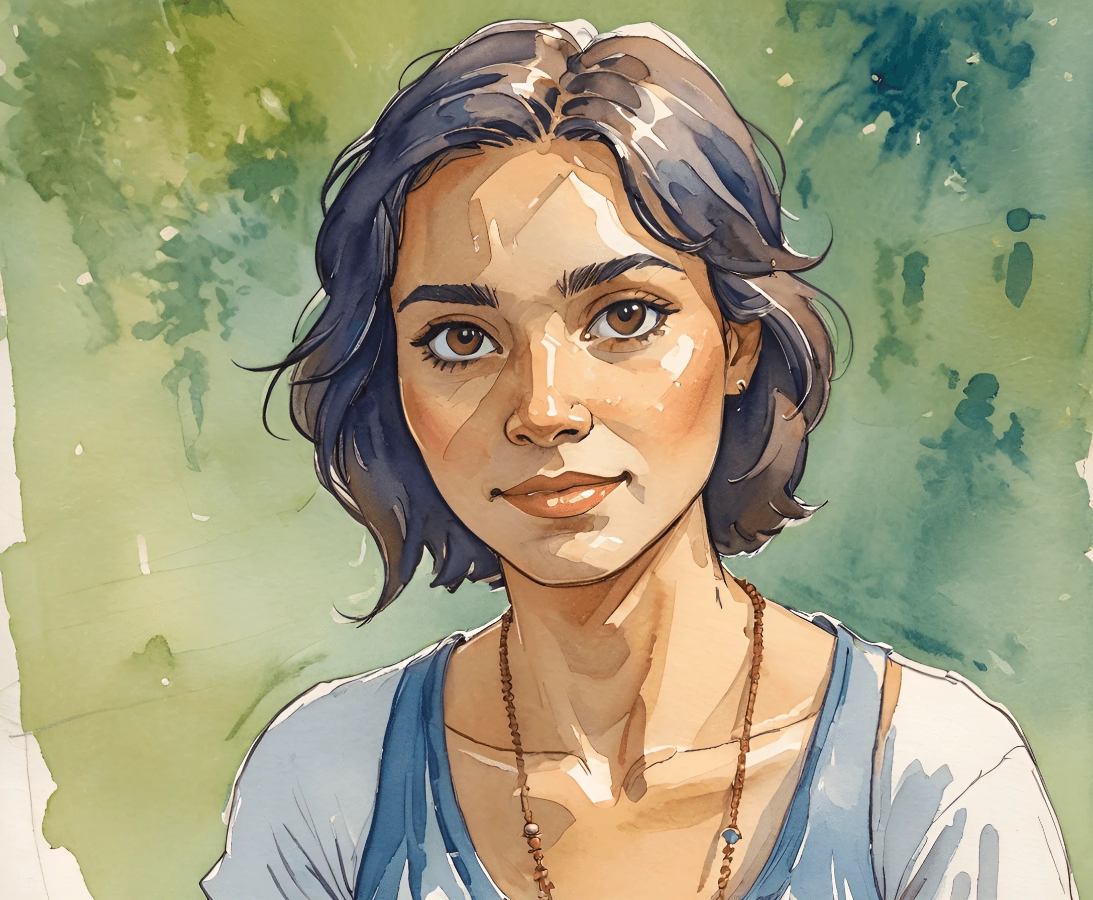 Portrait of a Young Woman with Short Hair - Free Download - AI Scribbles