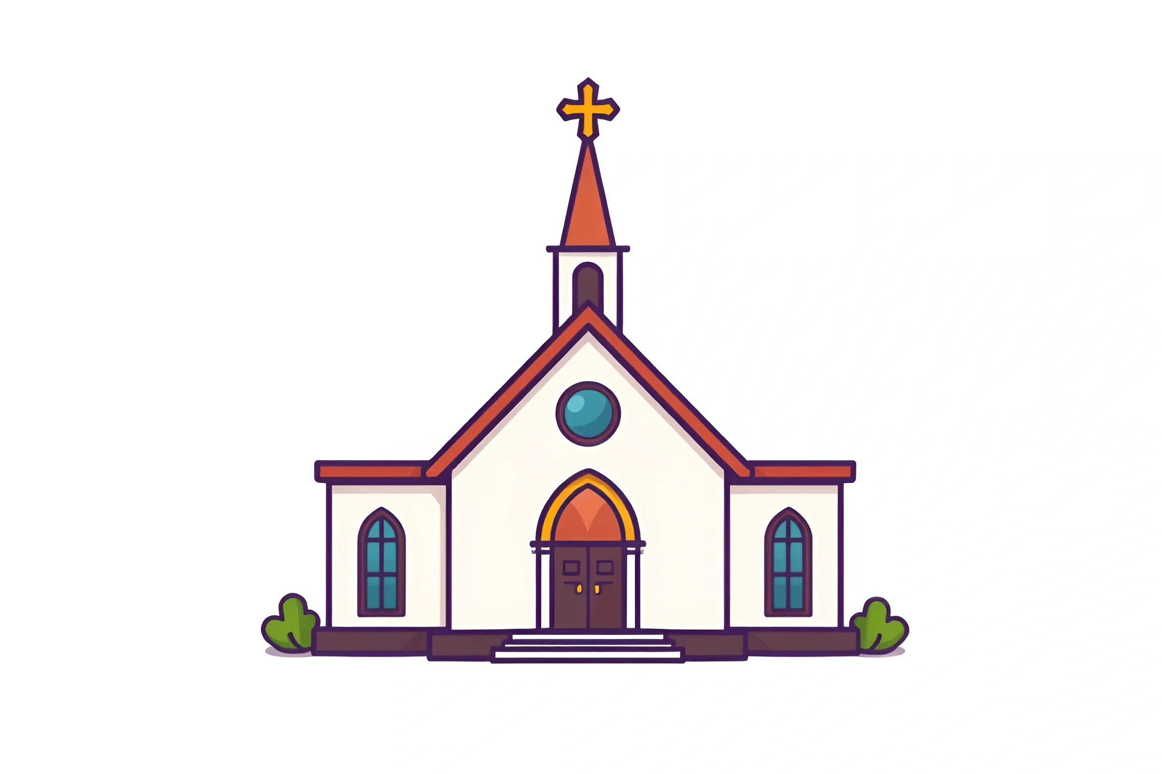 Simple Cartoon Church Building Illustration - Free Download - AI Scribbles