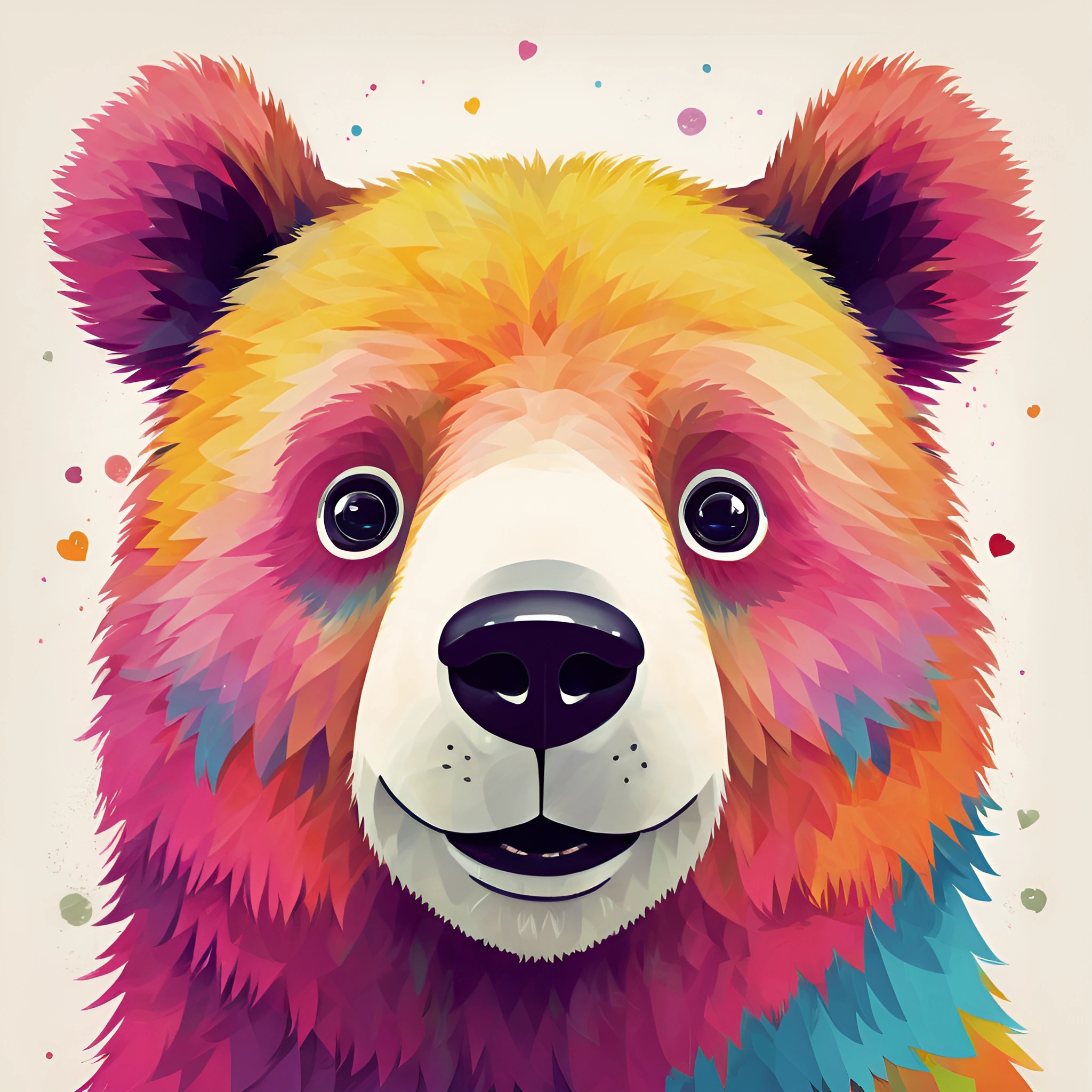 Colorful Digital Bear Portrait - Free Download - AI Scribbles