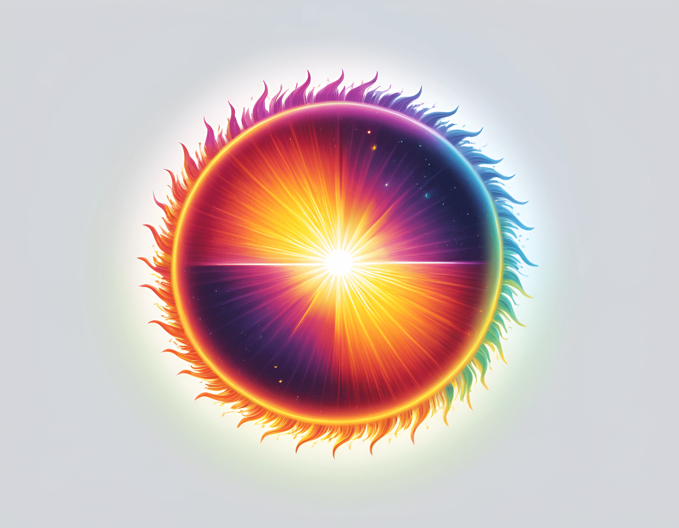 Vibrant Rainbow Sunburst - Free Download - AI Scribbles