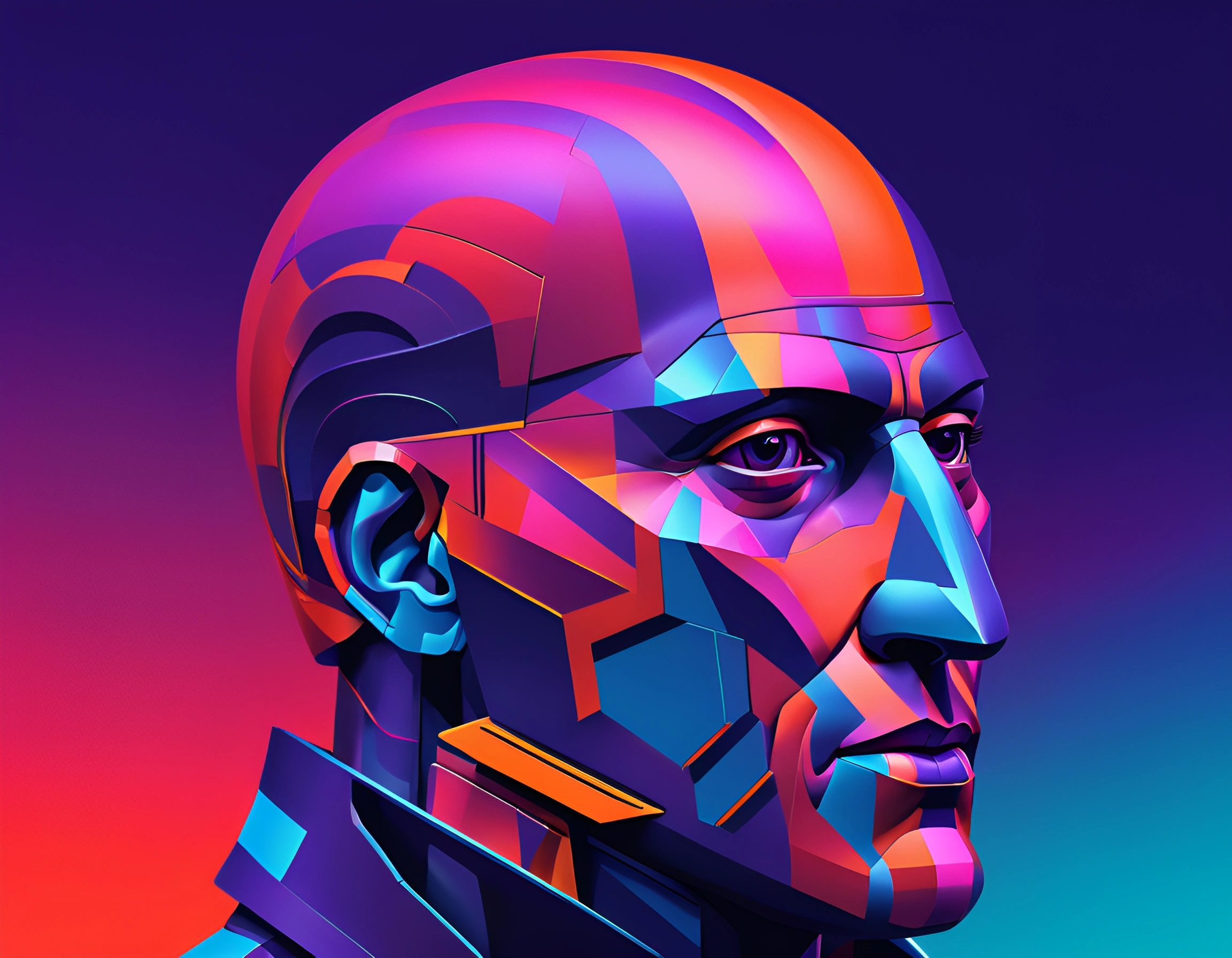 Futuristic Robotic Portrait - Free Download - AI Scribbles