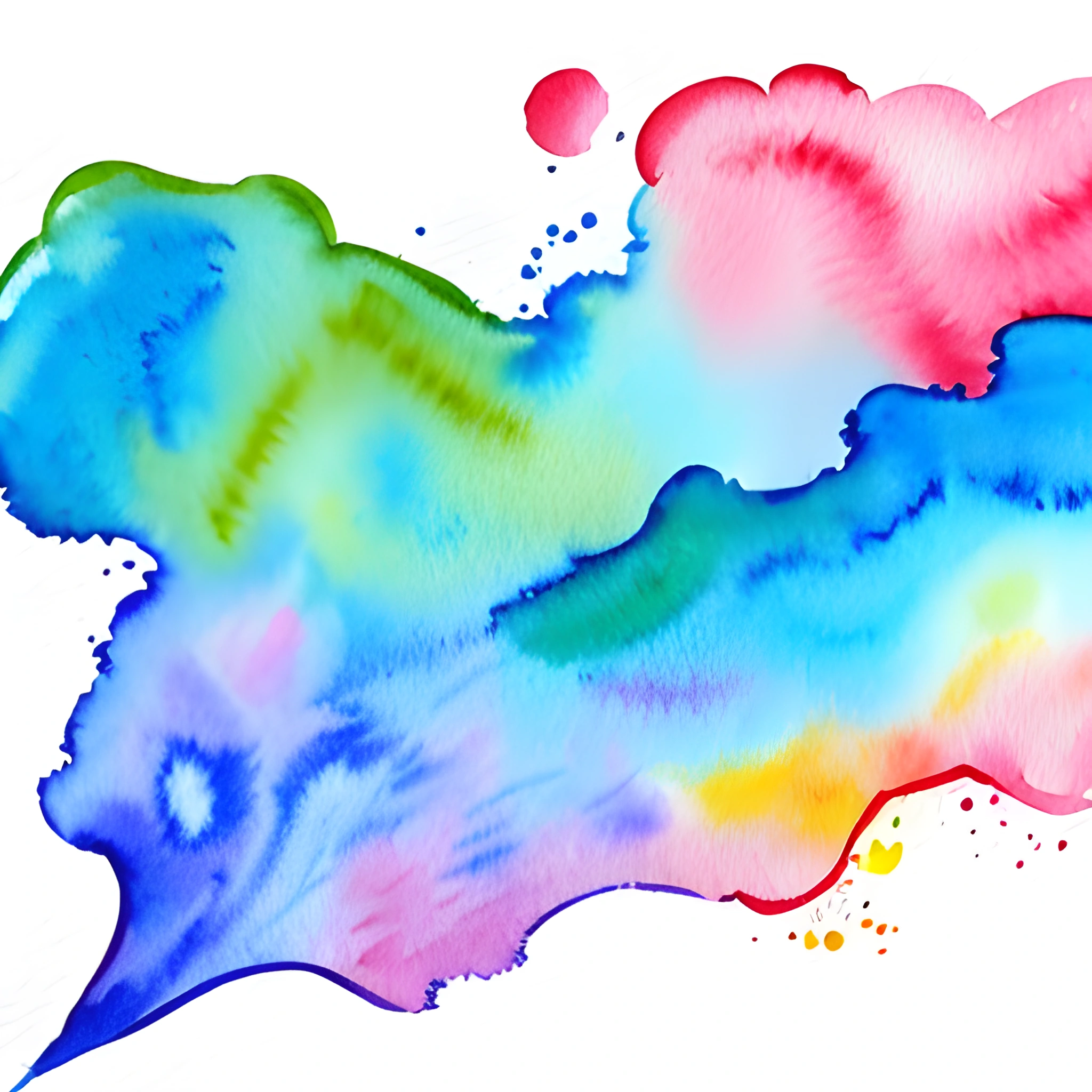 a painting of a colorful cloud with a rainbow of paint