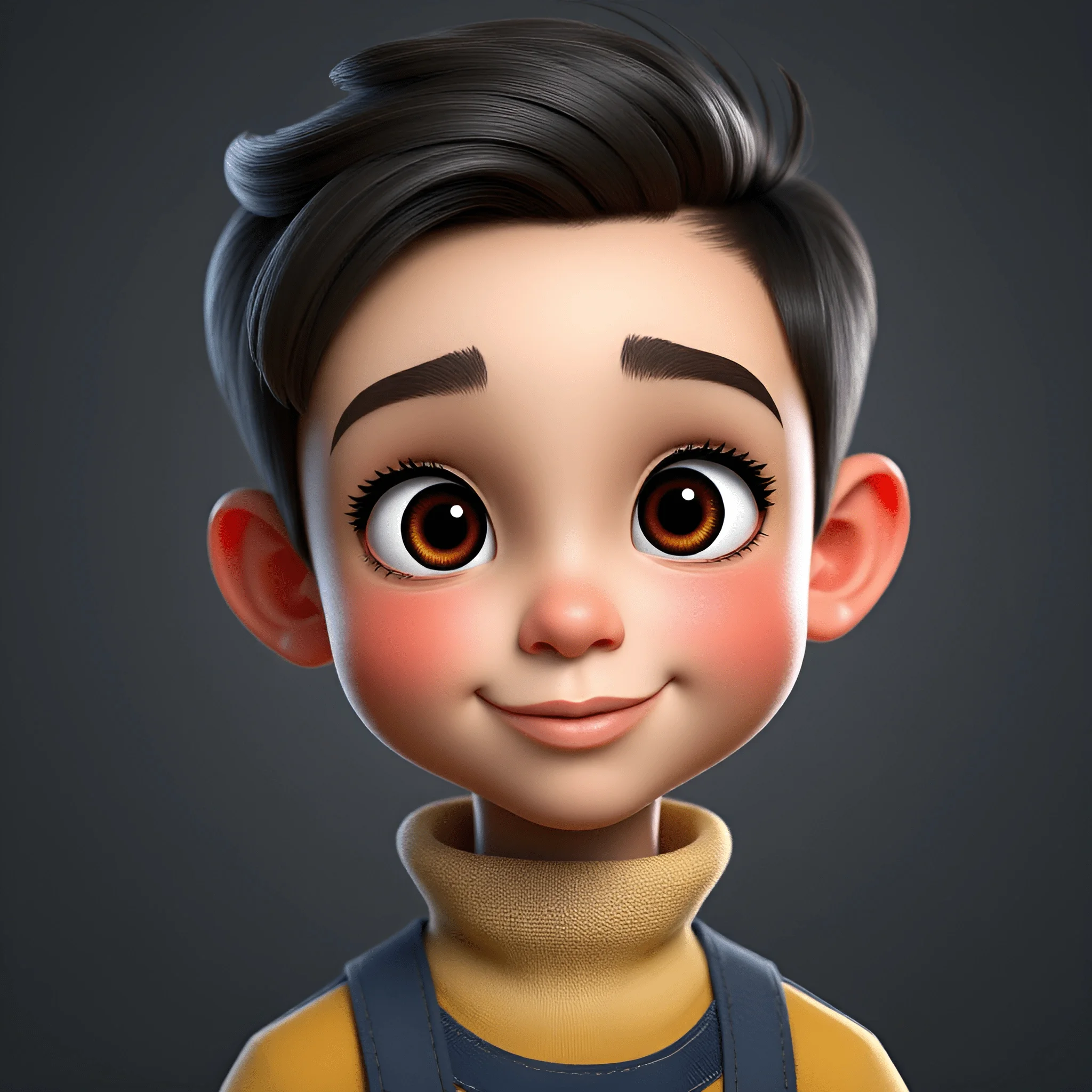 3D Cartoon Portrait of Smiling Boy with Brown Eyes - Free Download - AI ...