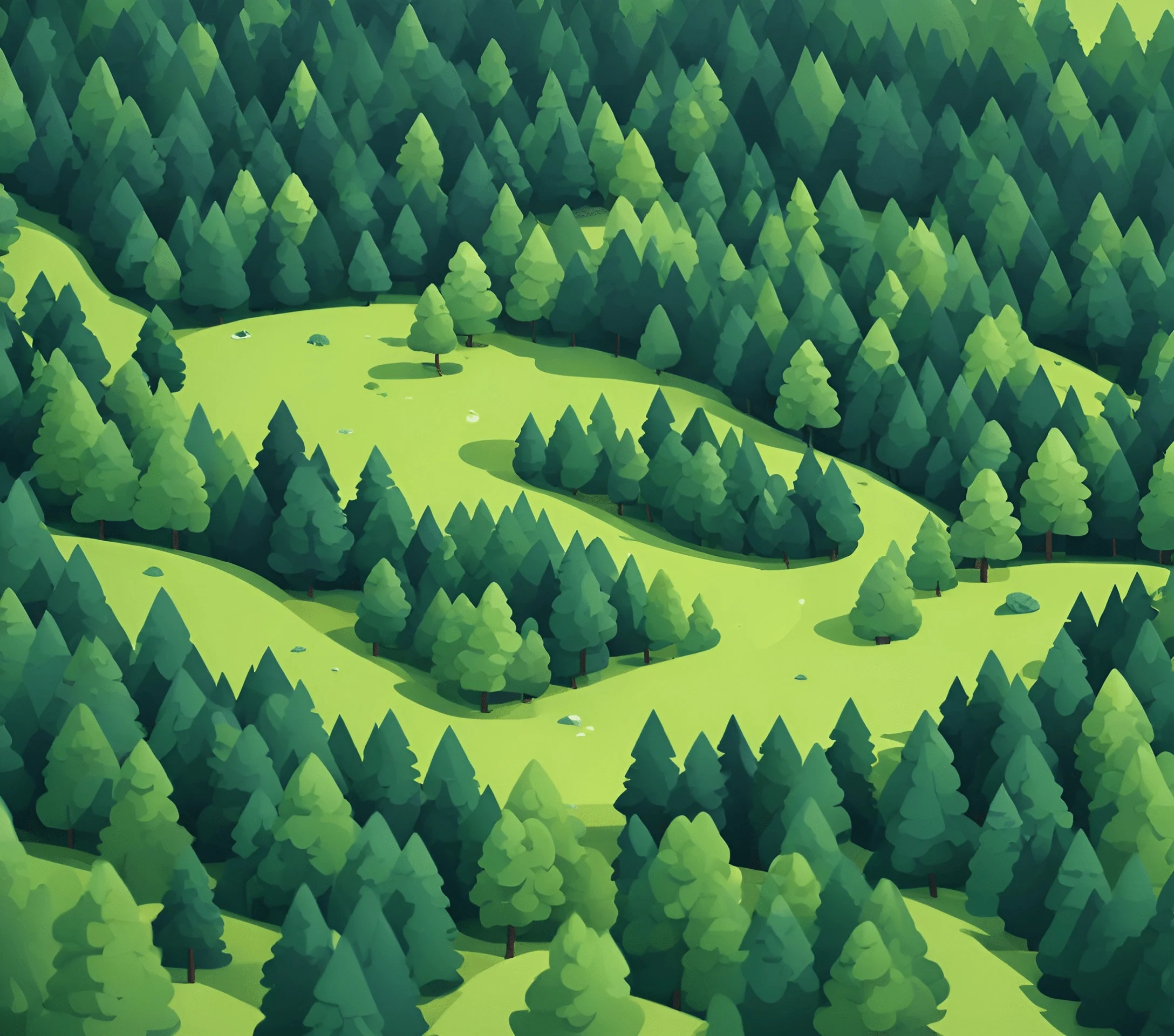 Lush Green Forest Landscape - Free Download - AI Scribbles