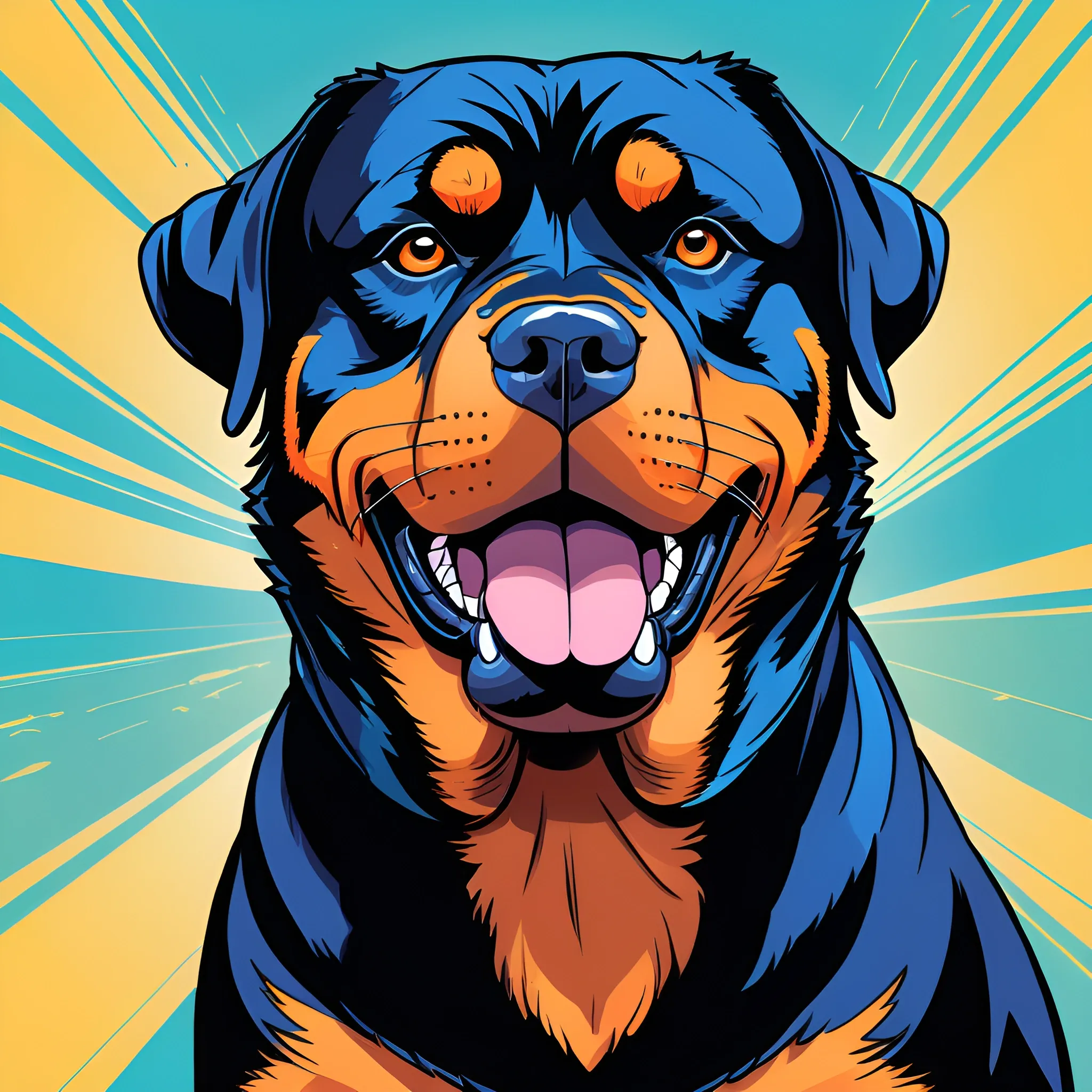 Vibrant Rottweiler Portrait - Free Download - AI Scribbles