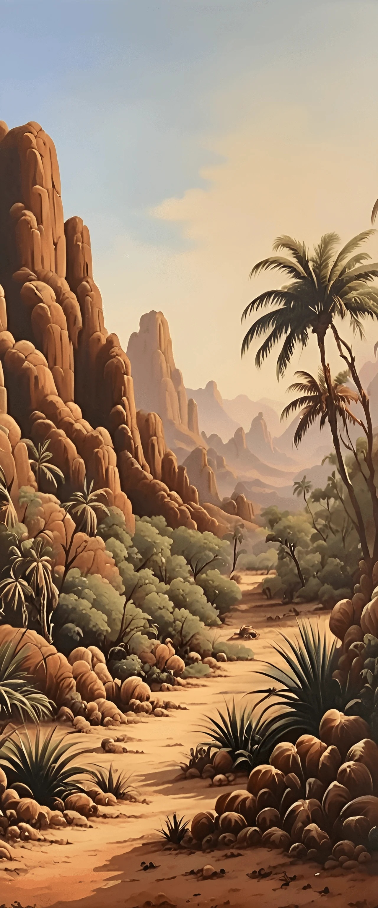 Desert Landscape with Rocky Mountains - Free Download - AI Scribbles
