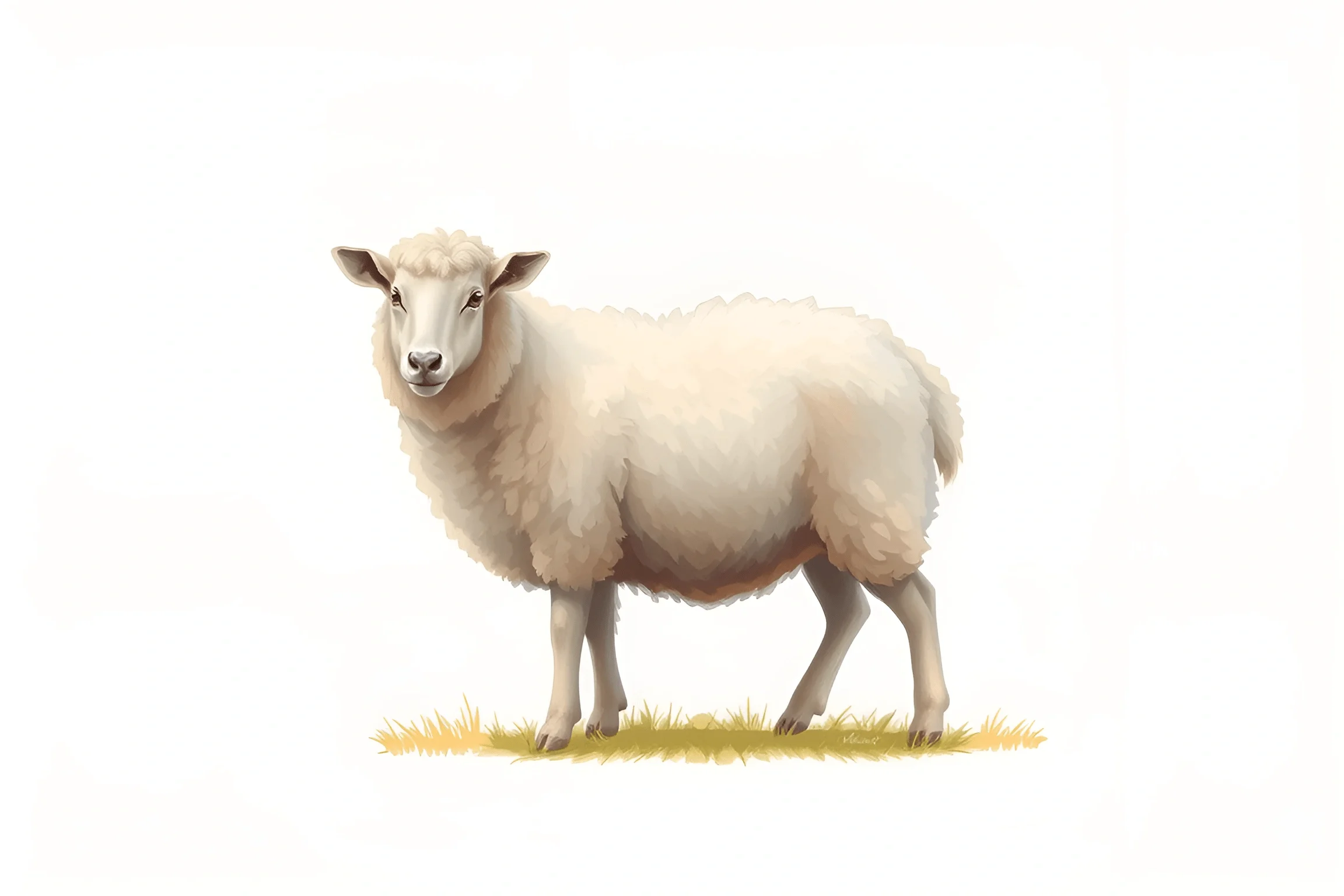 Sheep Visualizer Realistic Illustration of a Standing Sheep - Free Download - AI Scribbles