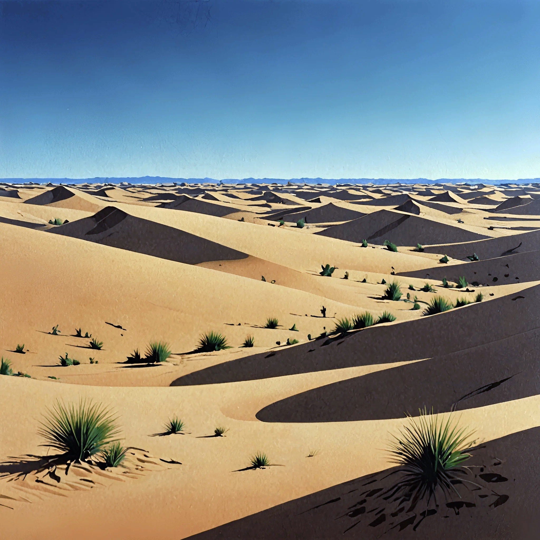 Vast Desert Dunes Under Clear Blue Sky - Free Download - AI Scribbles