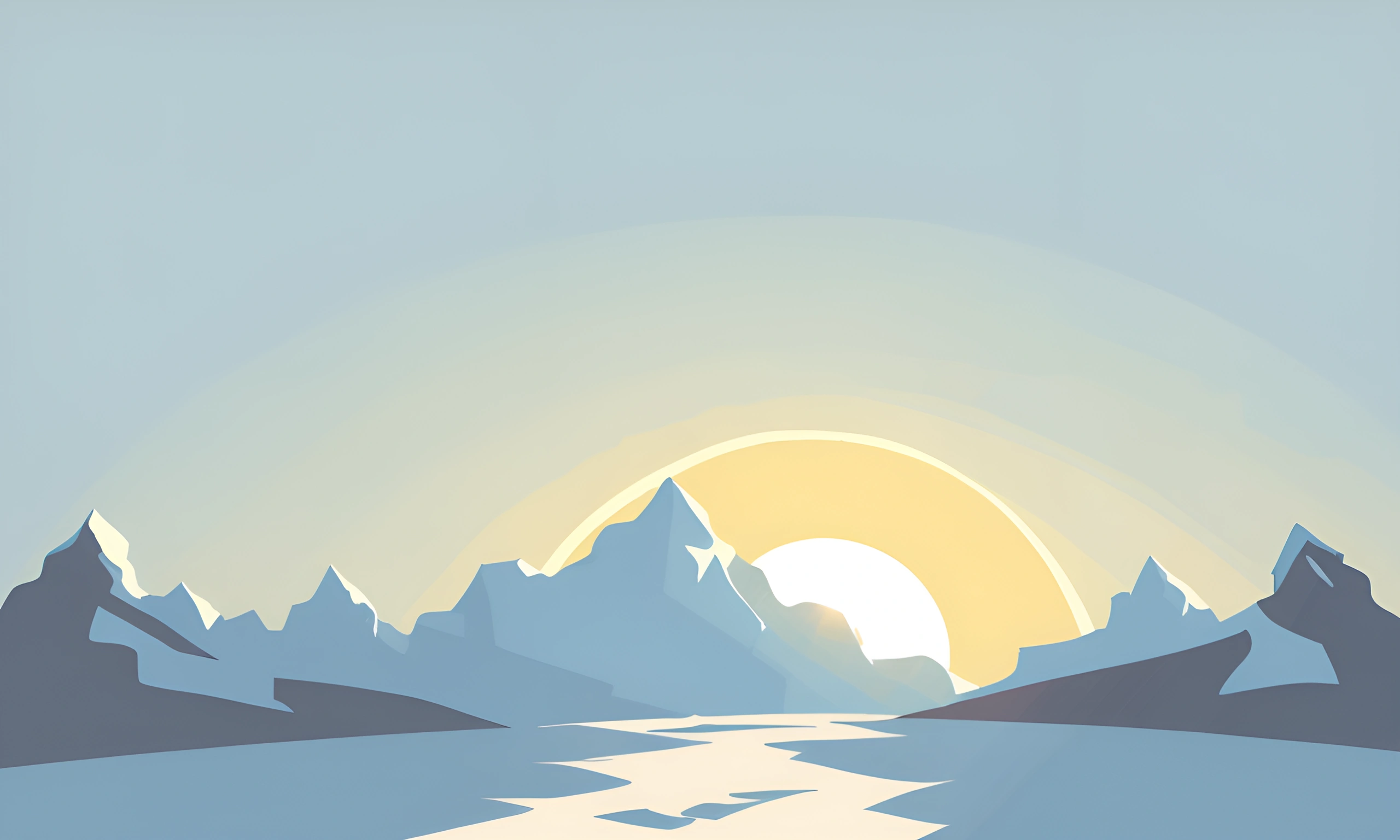 Minimalist Sunrise Over Mountain Range - Free Download - AI Scribbles
