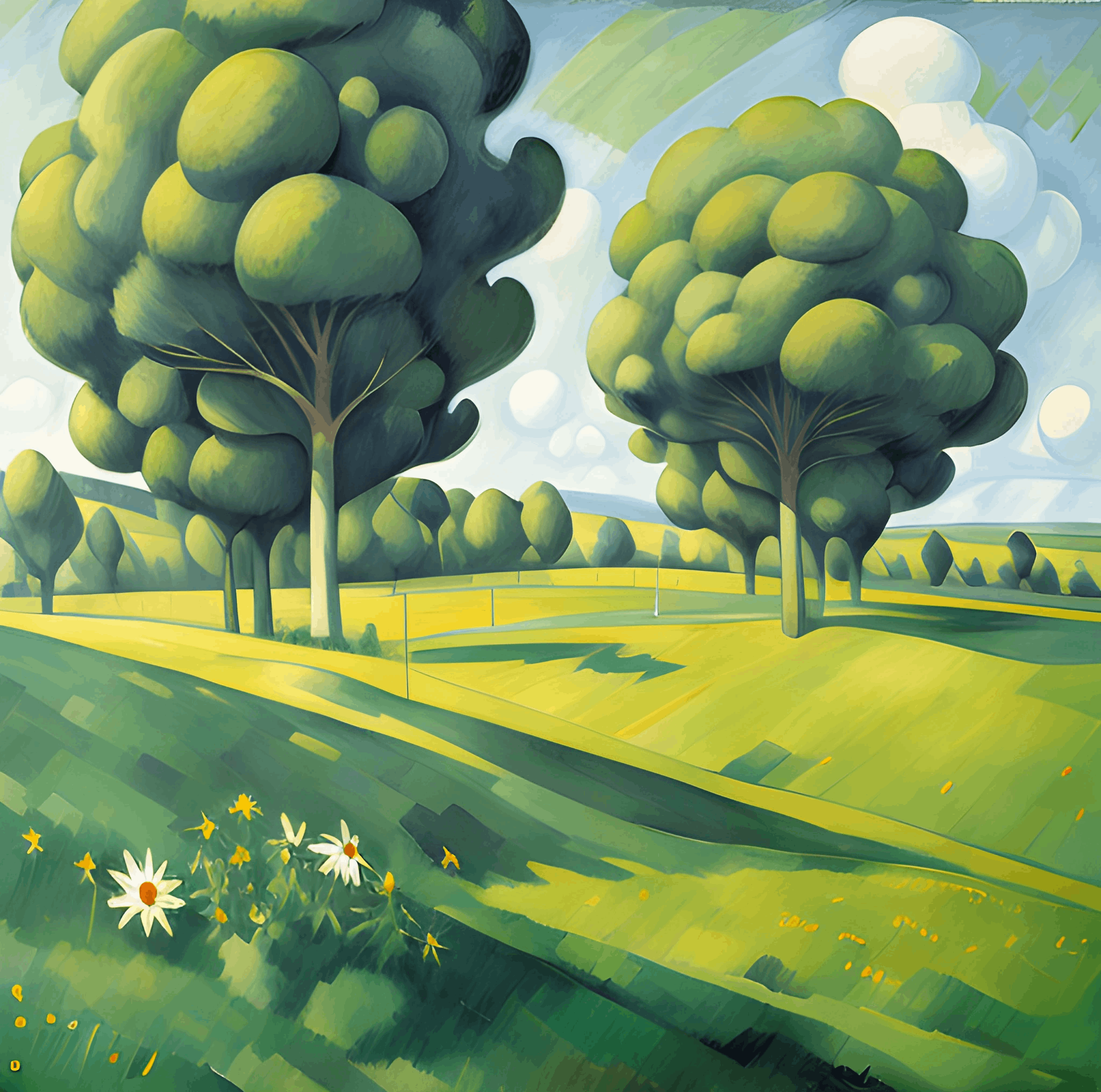 Dreamy Abstract Landscape Painting - Free Download - AI Scribbles