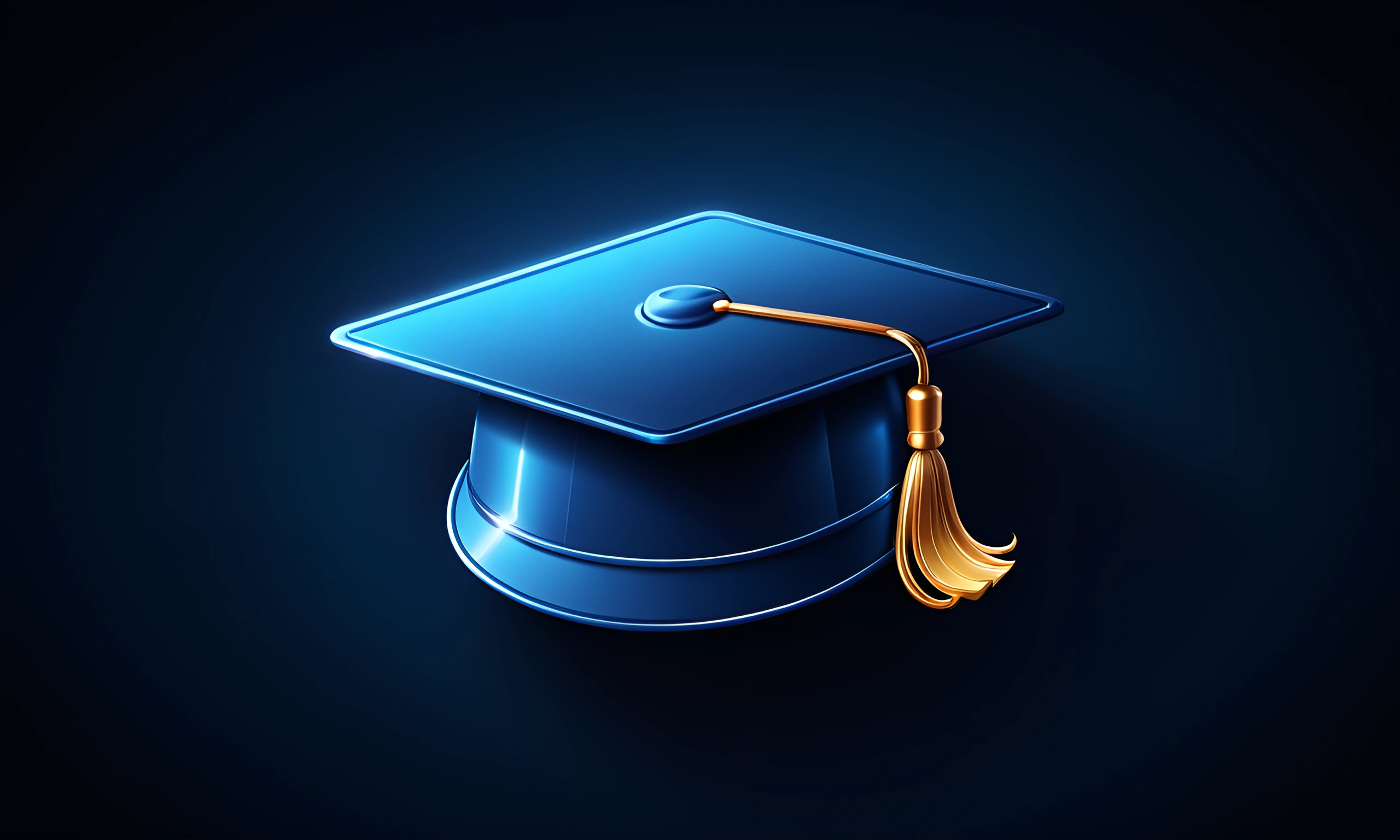Blue Graduation Cap Icon - Free Download - AI Scribbles