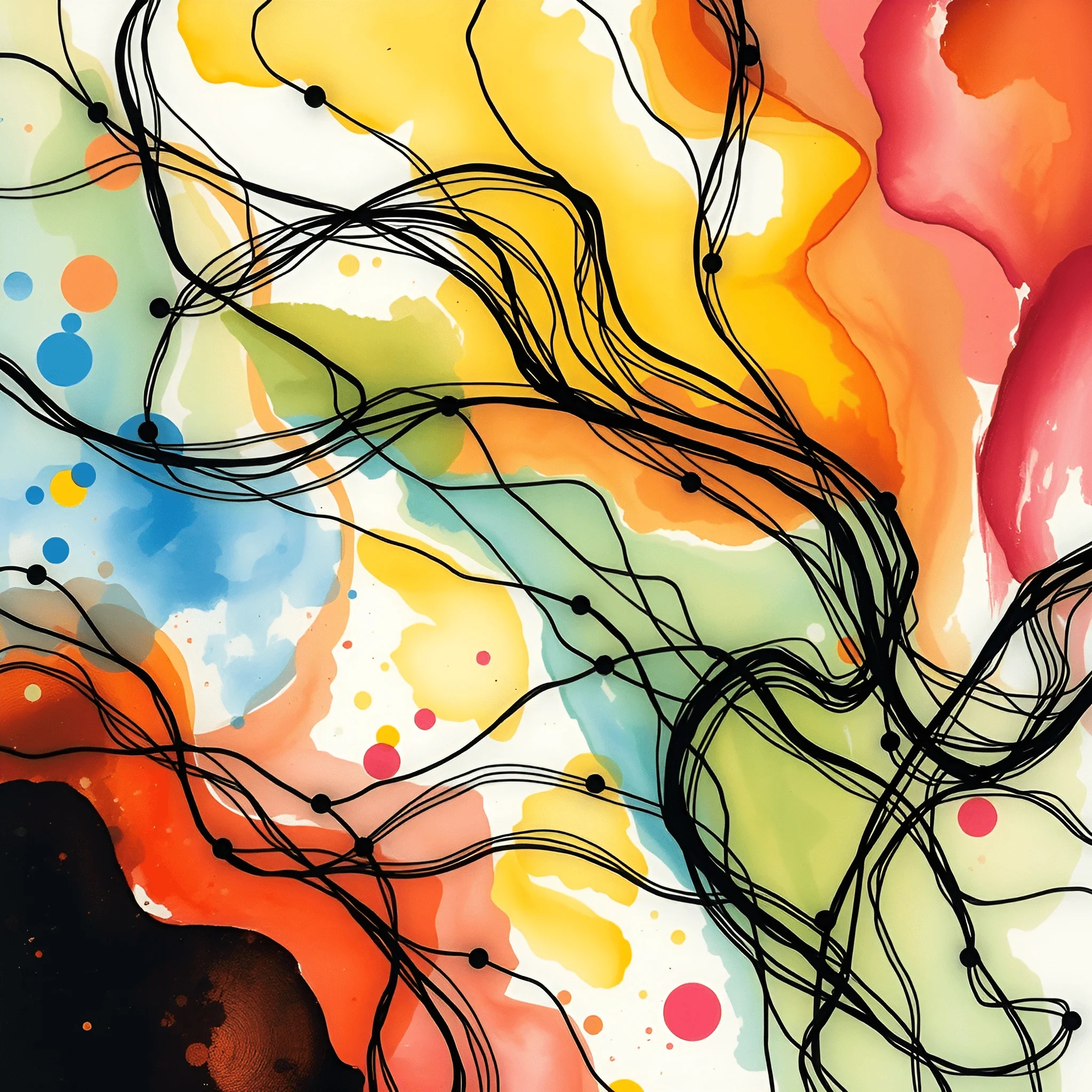 Colorful Abstract Network With Fluid Shapes - Free Download - AI Scribbles