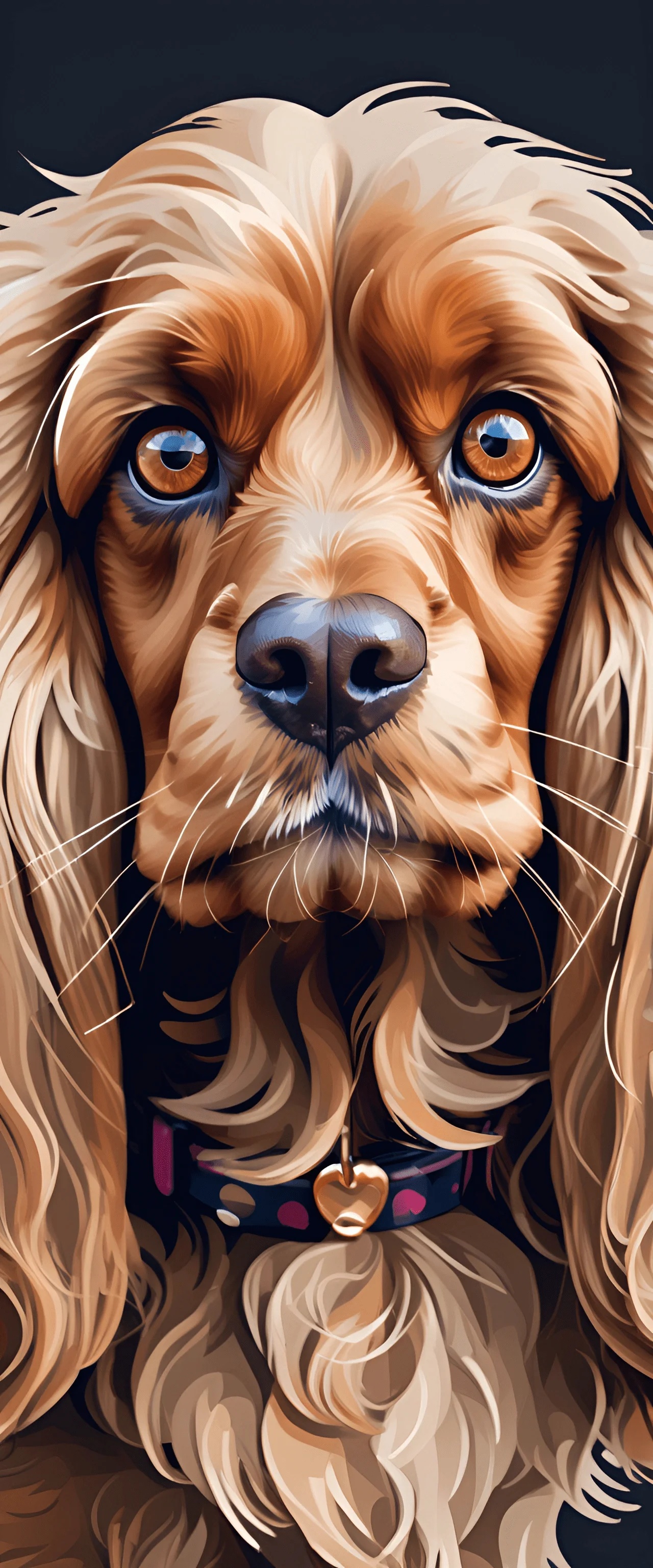 Golden Cocker Spaniel Portrait Art - Free Download - AI Scribbles