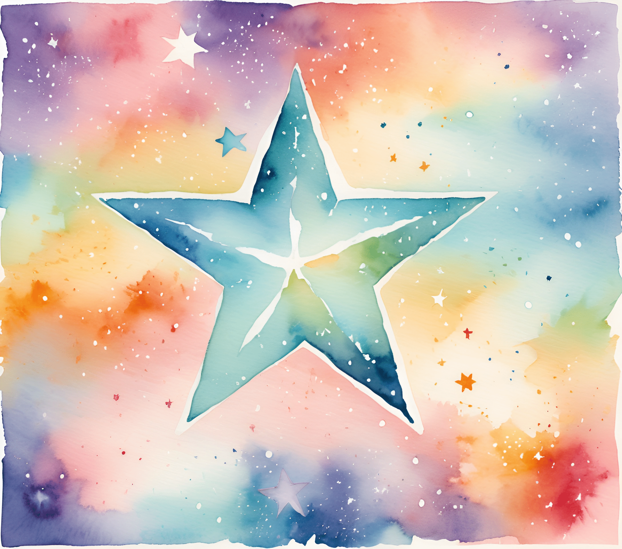Colorful Watercolor Star Art - Free Download - AI Scribbles