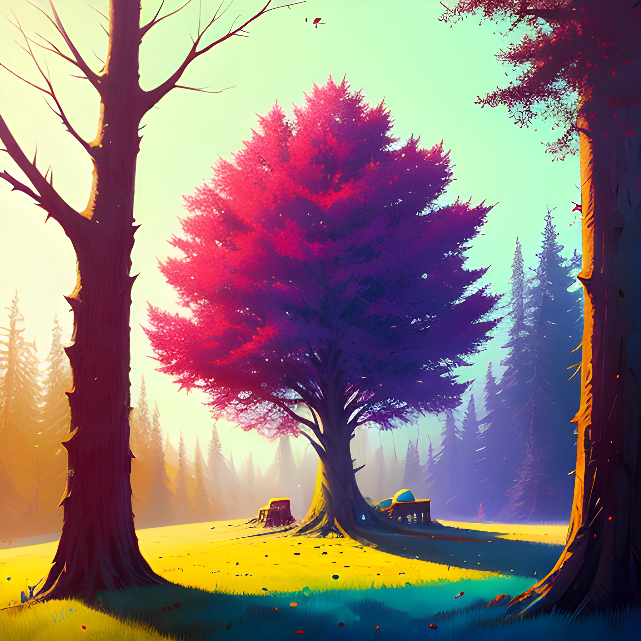 Serene Sunrise Over Vibrant Forest - Free Download - AI Scribbles