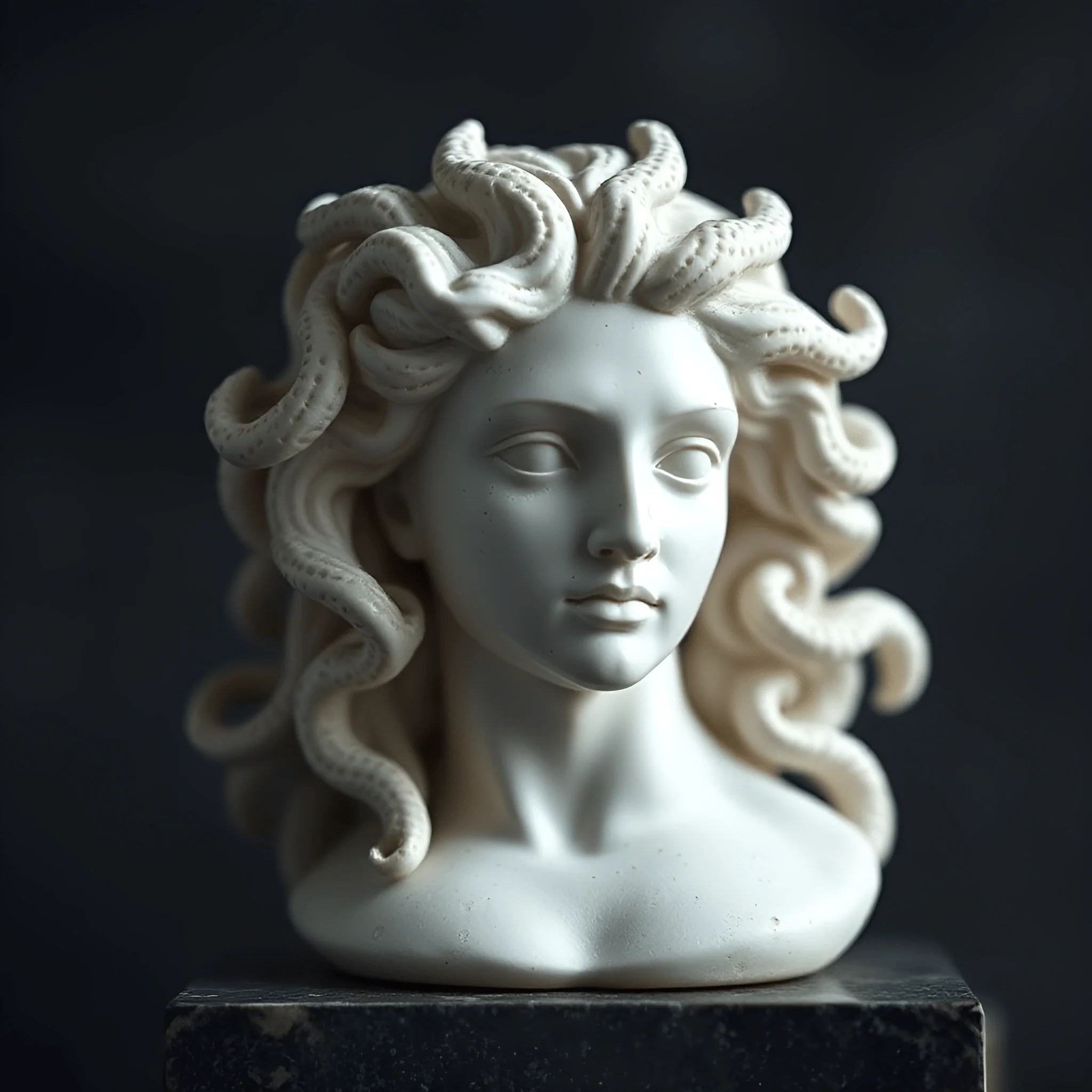 Marble Bust of Medusa with Snake Hair - Free Download - AI Scribbles