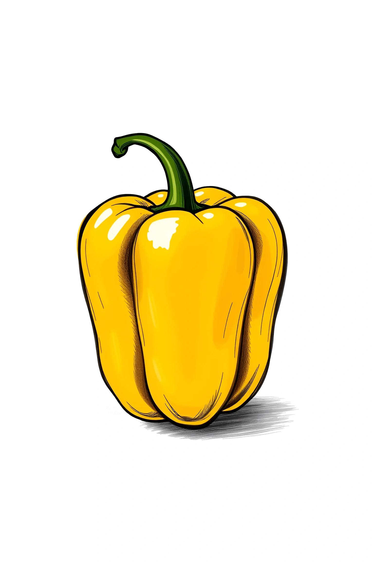 Illustration of Yellow Bell Pepper - Free Download - AI Scribbles