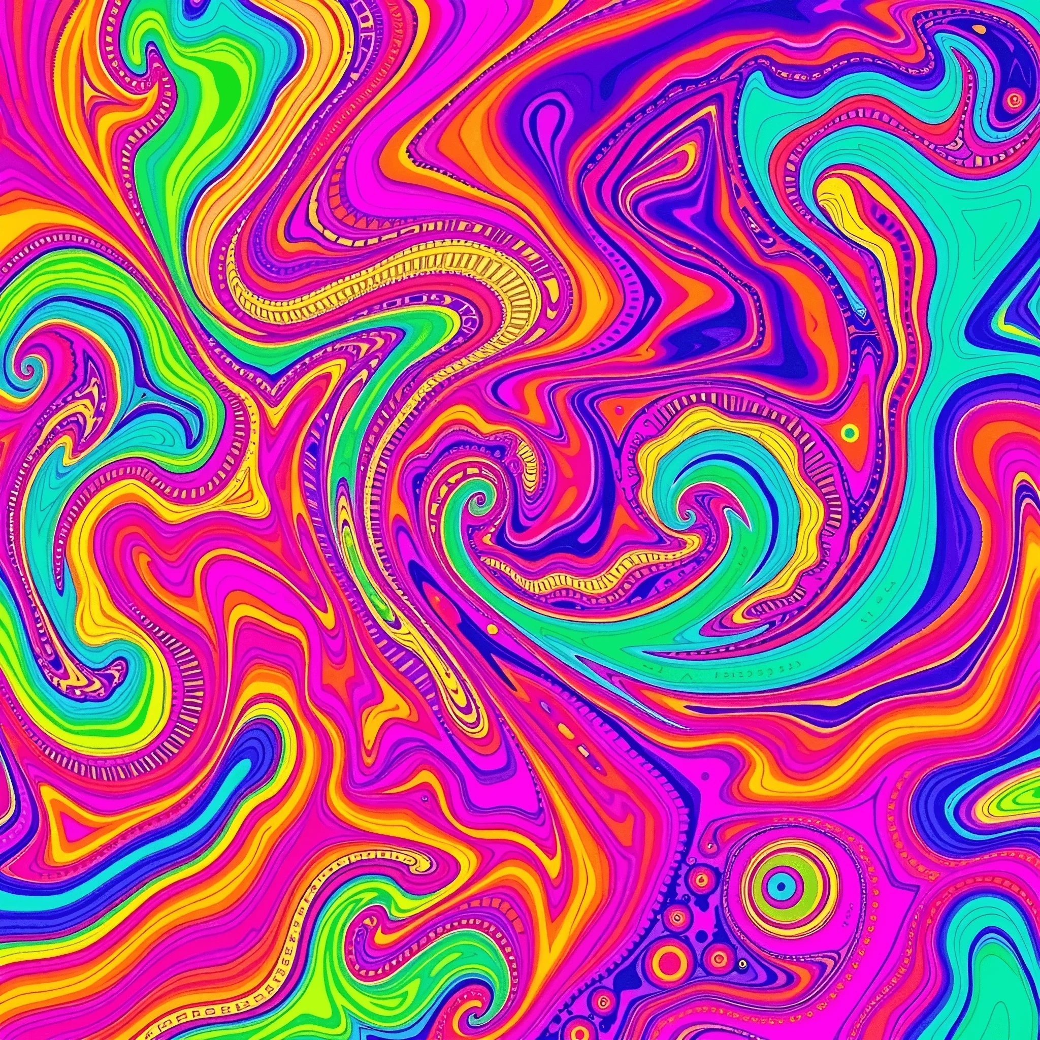 Pychidelic Colours Psychedelic Abstract Swirling Color Pattern - Free Download - AI Scribbles