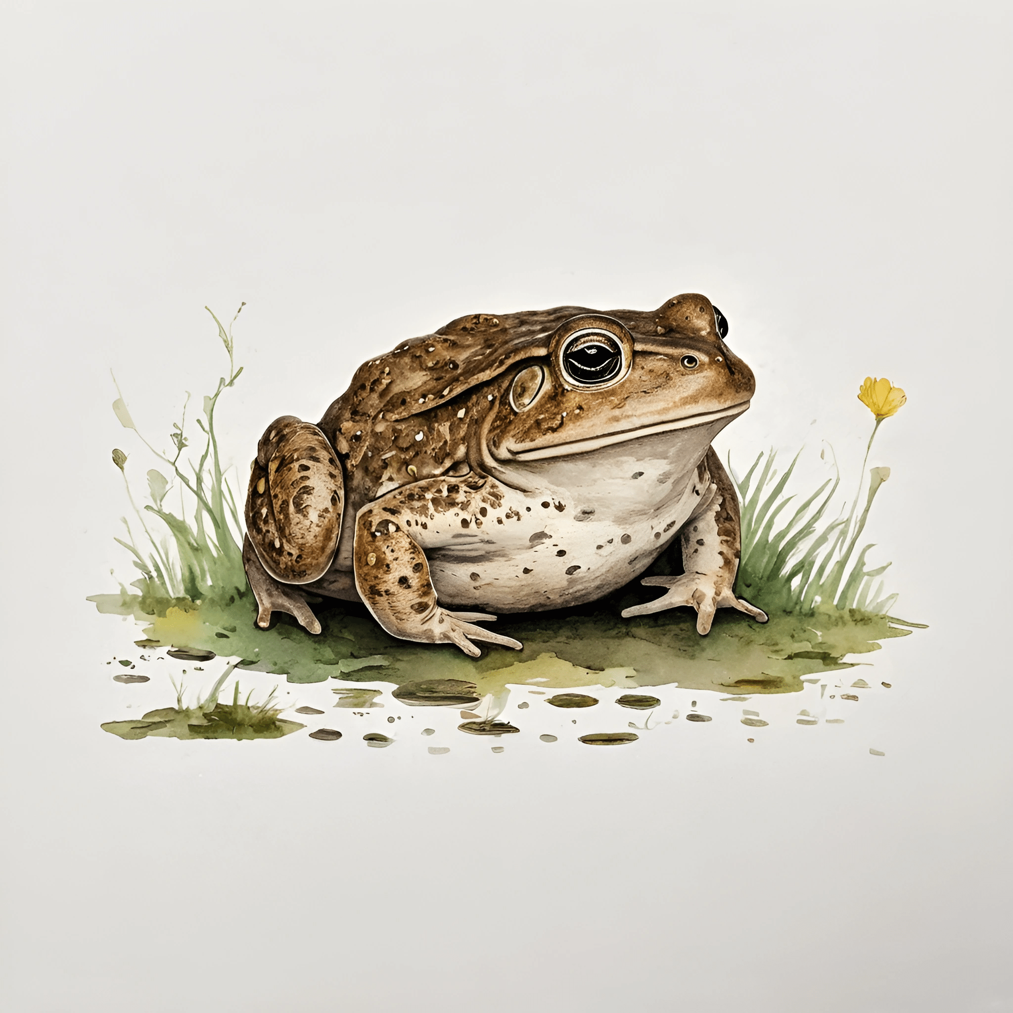Illustration of a Toad in Watercolor - Free Download - AI Scribbles