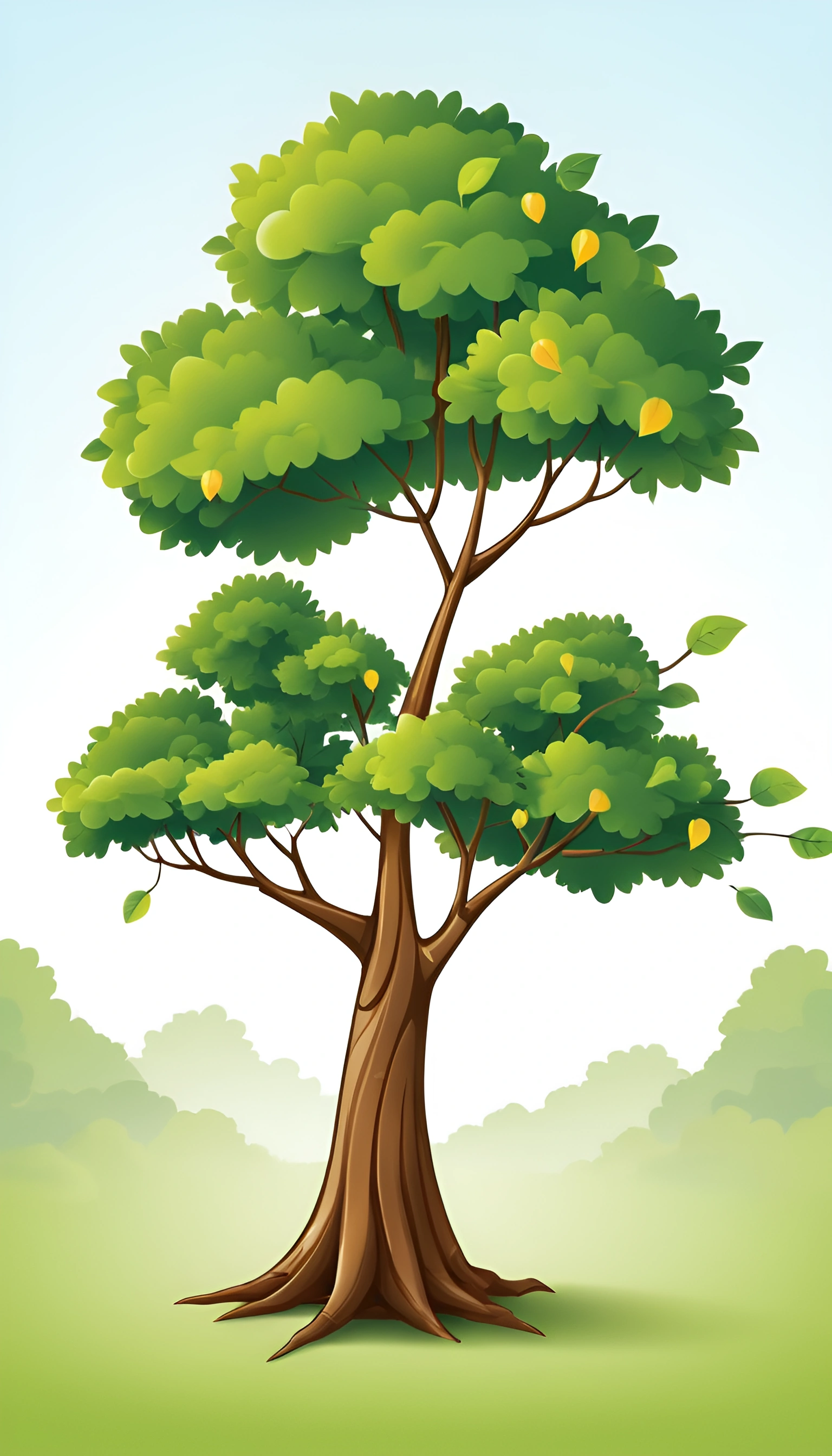 Tree Catyoon Vibrant Cartoon Tree Illustration - Free Download - AI Scribbles