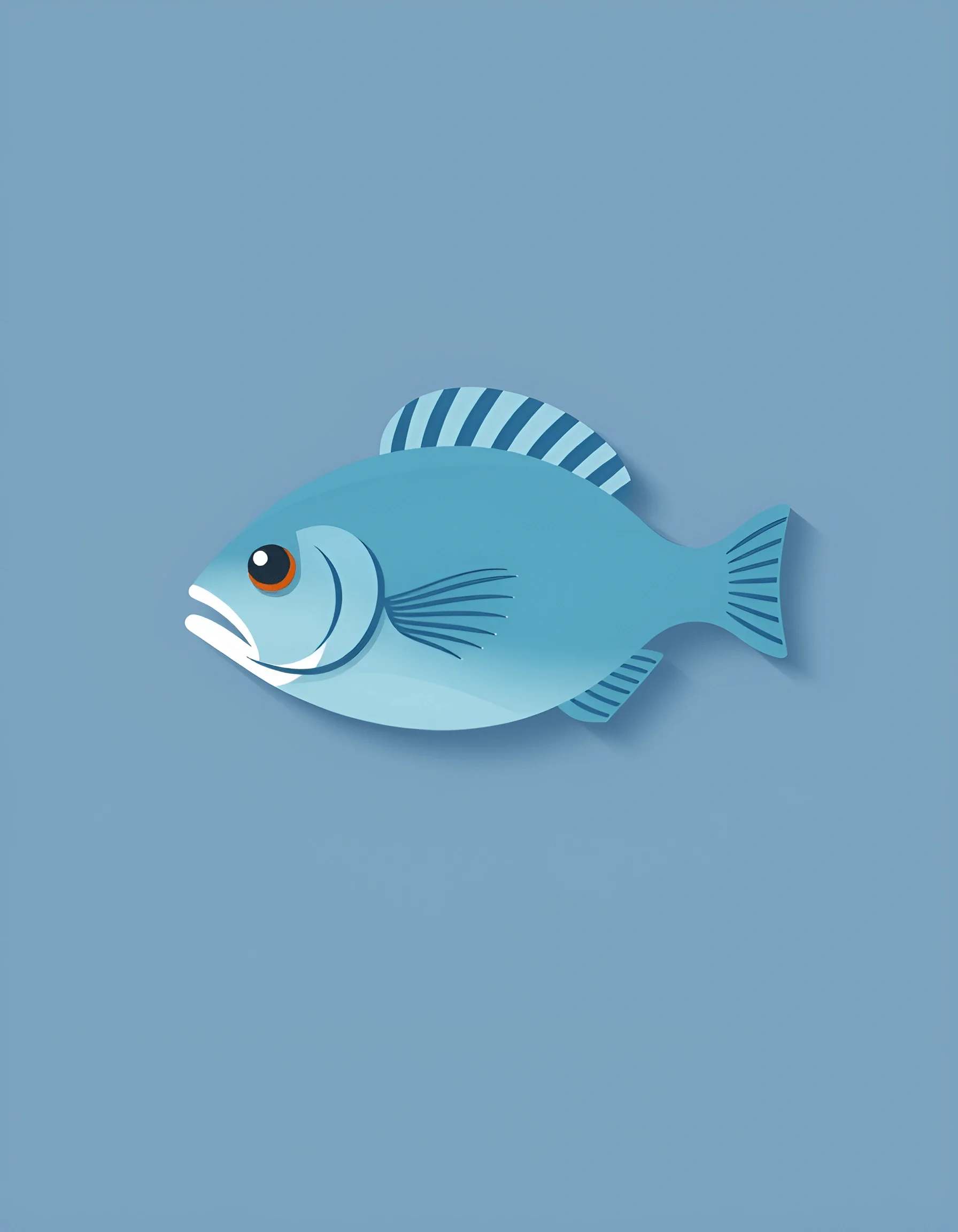 Blue Cartoon Fish Illustration - Free Download - AI Scribbles