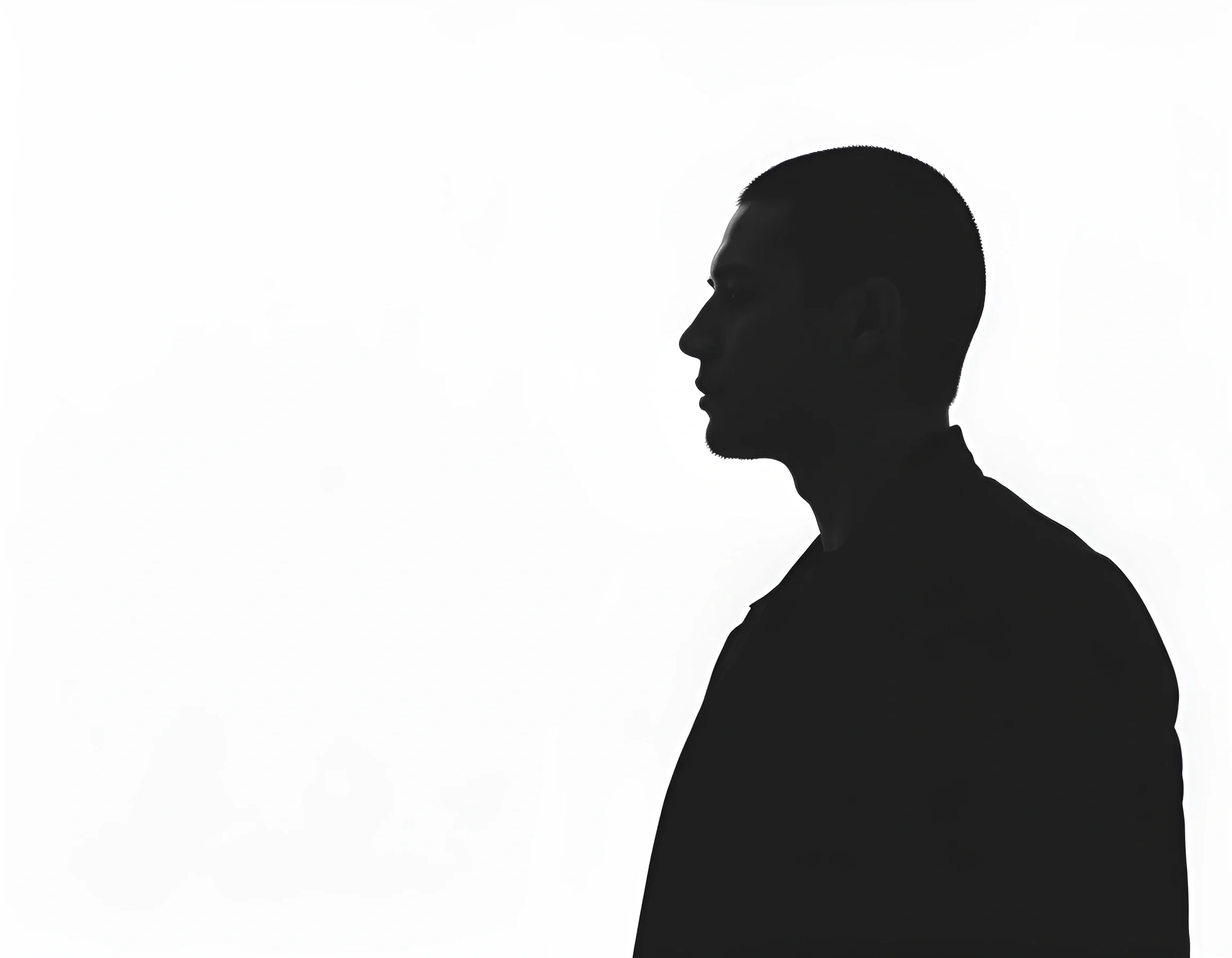 Silhouette Profile of Man Against White Background - Free Download - AI ...