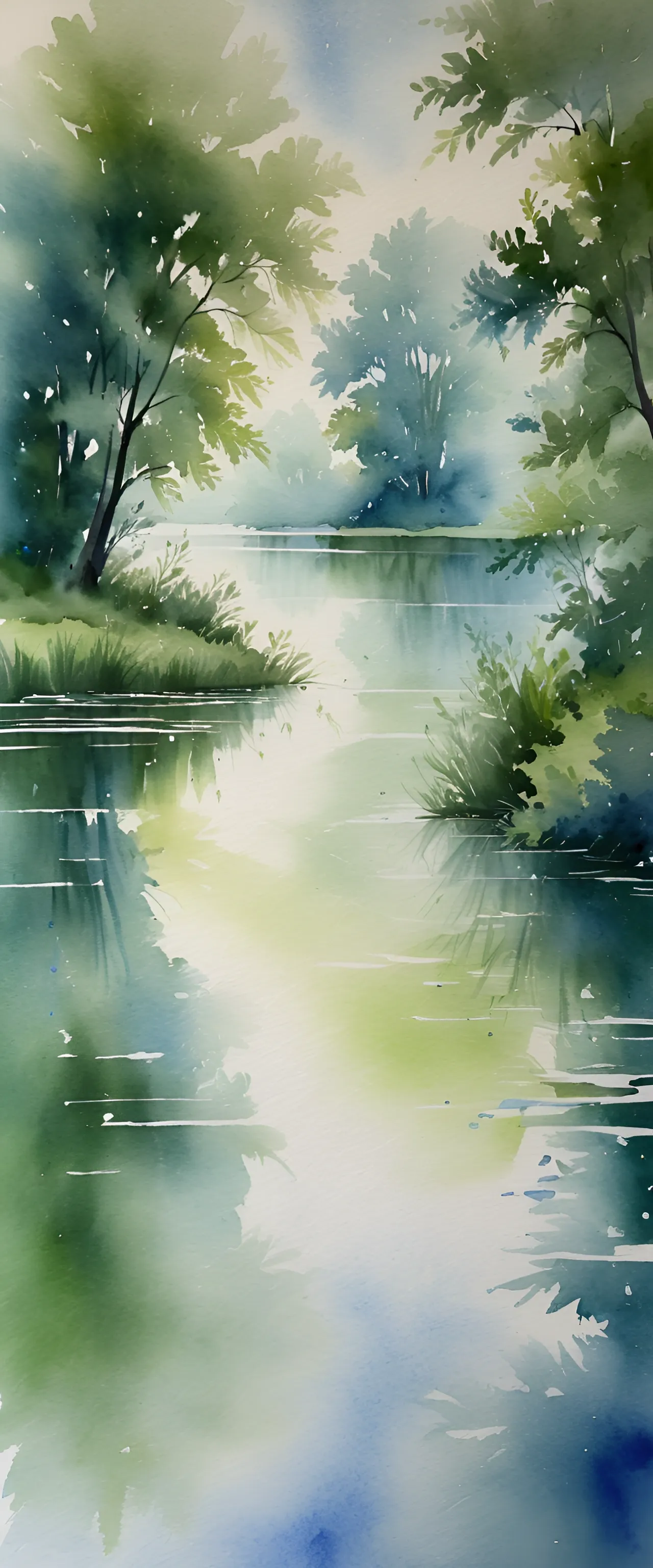 Serene Watercolor Landscape - Free Download - AI Scribbles