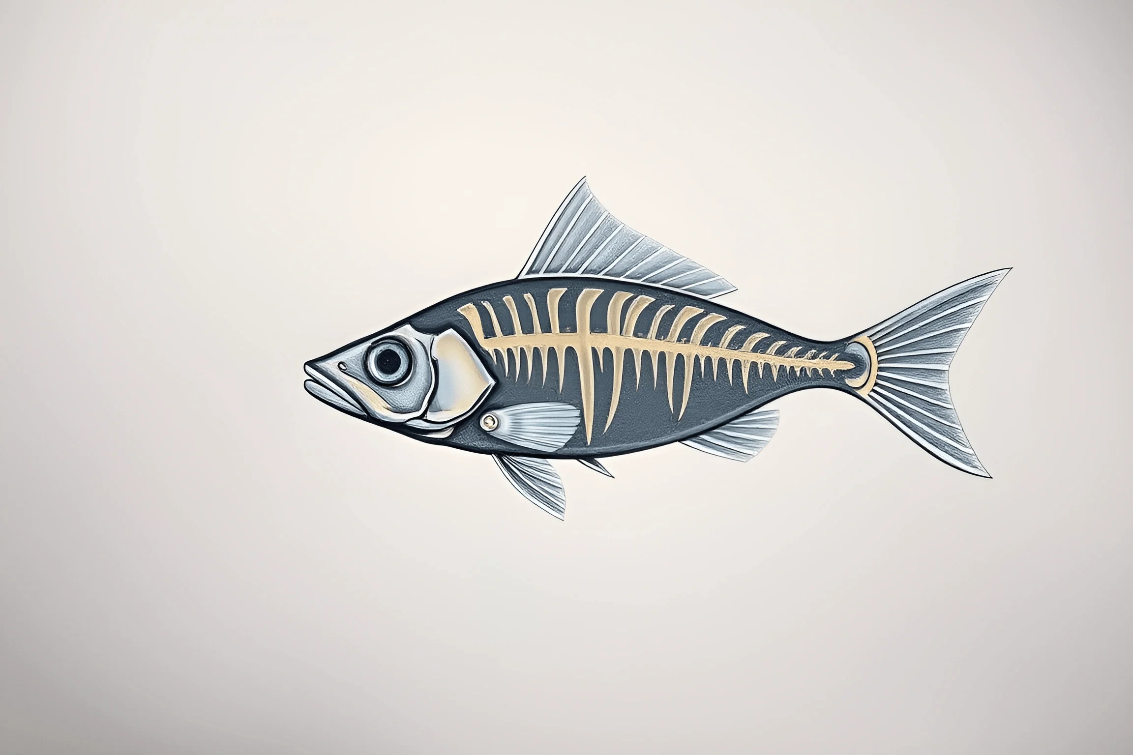 Illustration Of Fish Skeleton Anatomy - Free Download - AI Scribbles