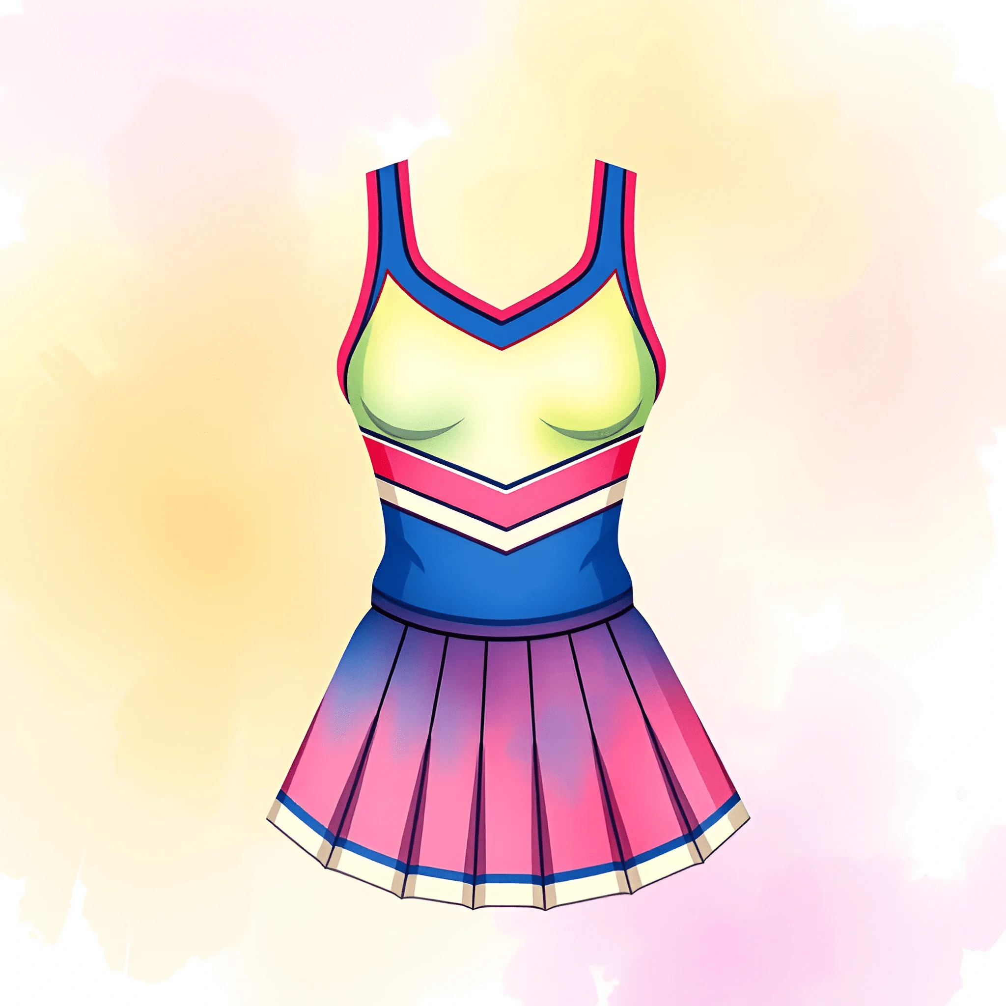 Colorful Cheerleading Uniform Illustration - Free Download - AI Scribbles