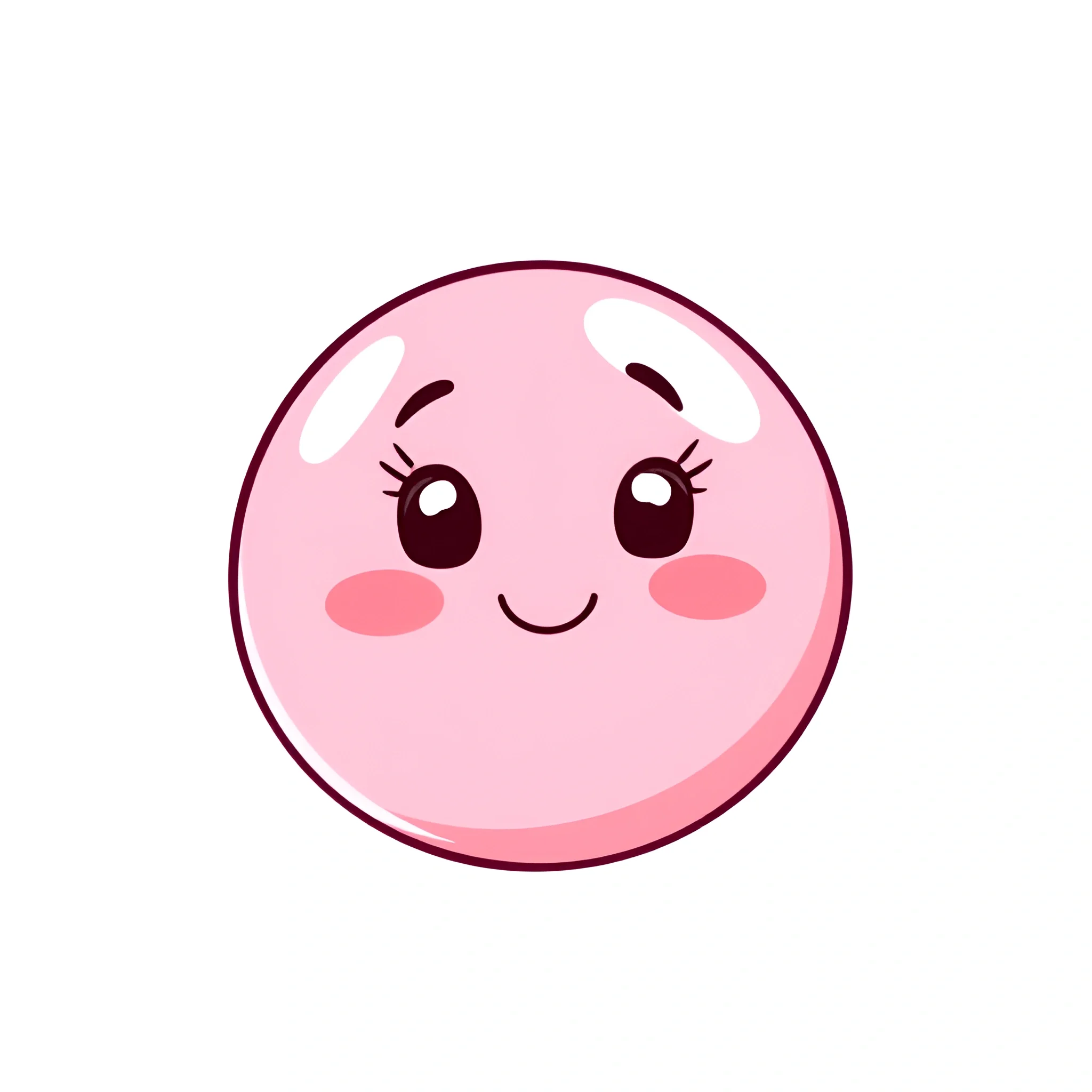 Cute Pink Kawaii Face Illustration - Free Download - AI Scribbles