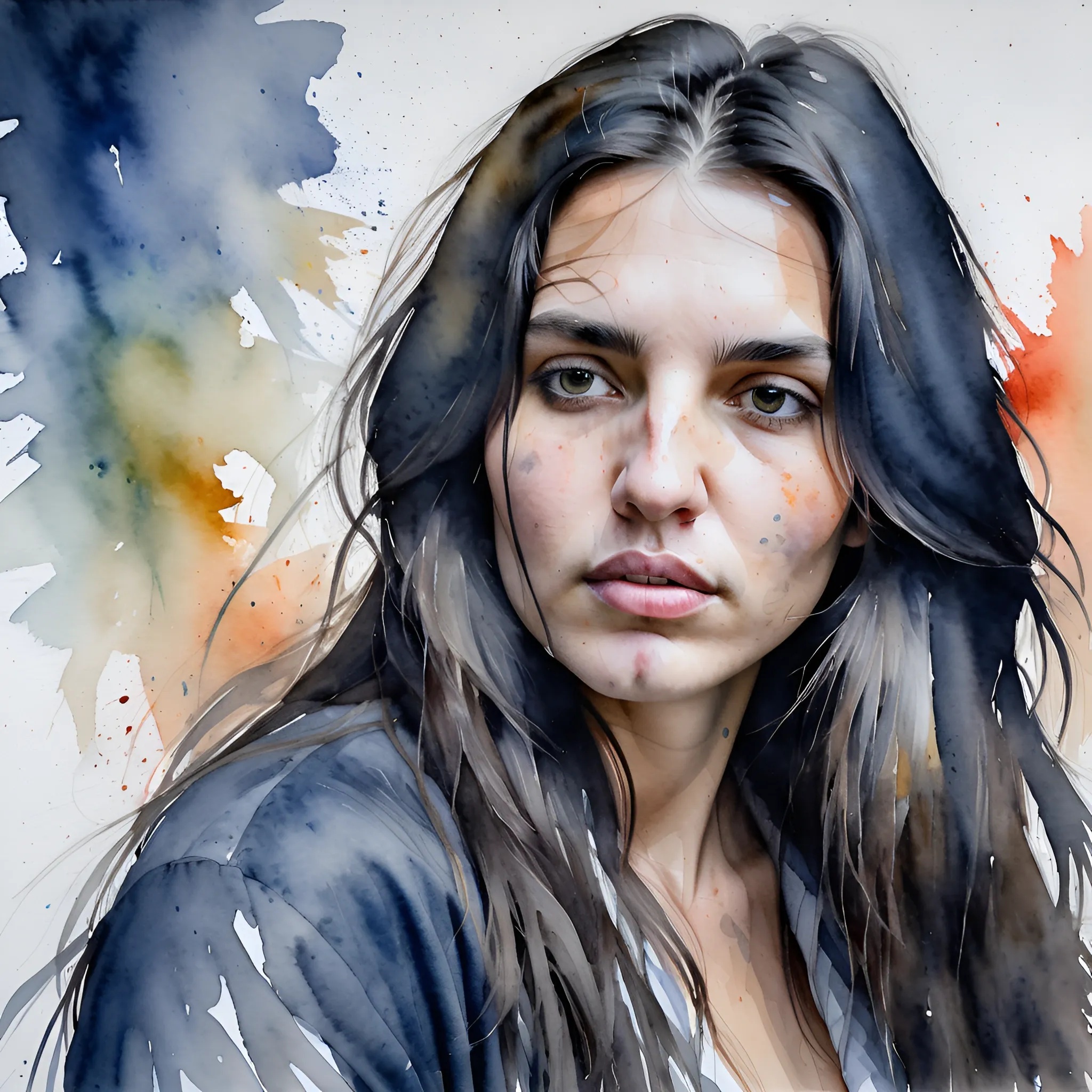 Woman Portrait in Watercolor Style - Free Download - AI Scribbles