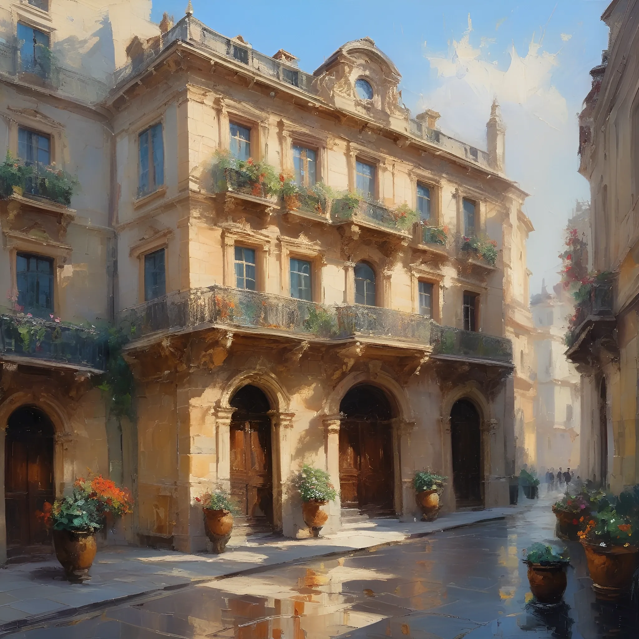 Charming European Street Scene - Free Download - AI Scribbles