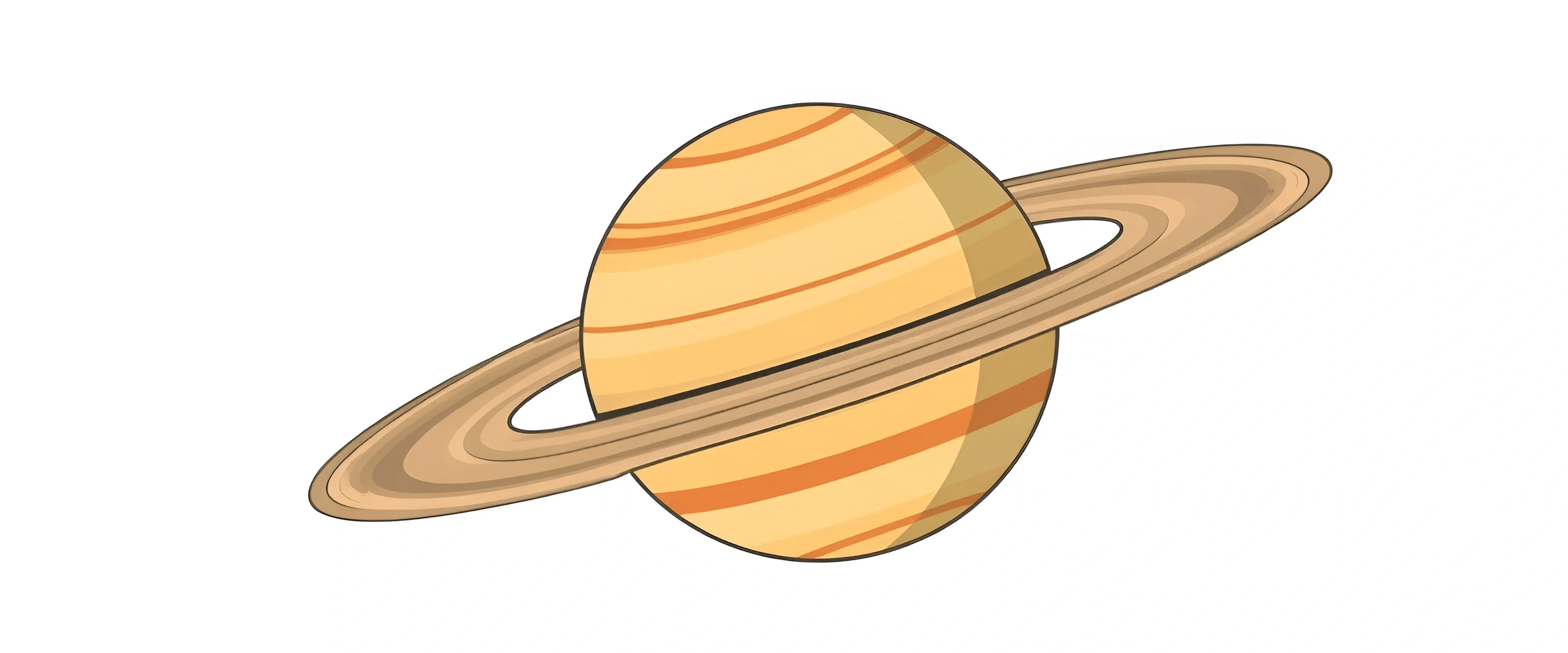 Cartoon Illustration of Saturn with Rings - Free Download - AI Scribbles