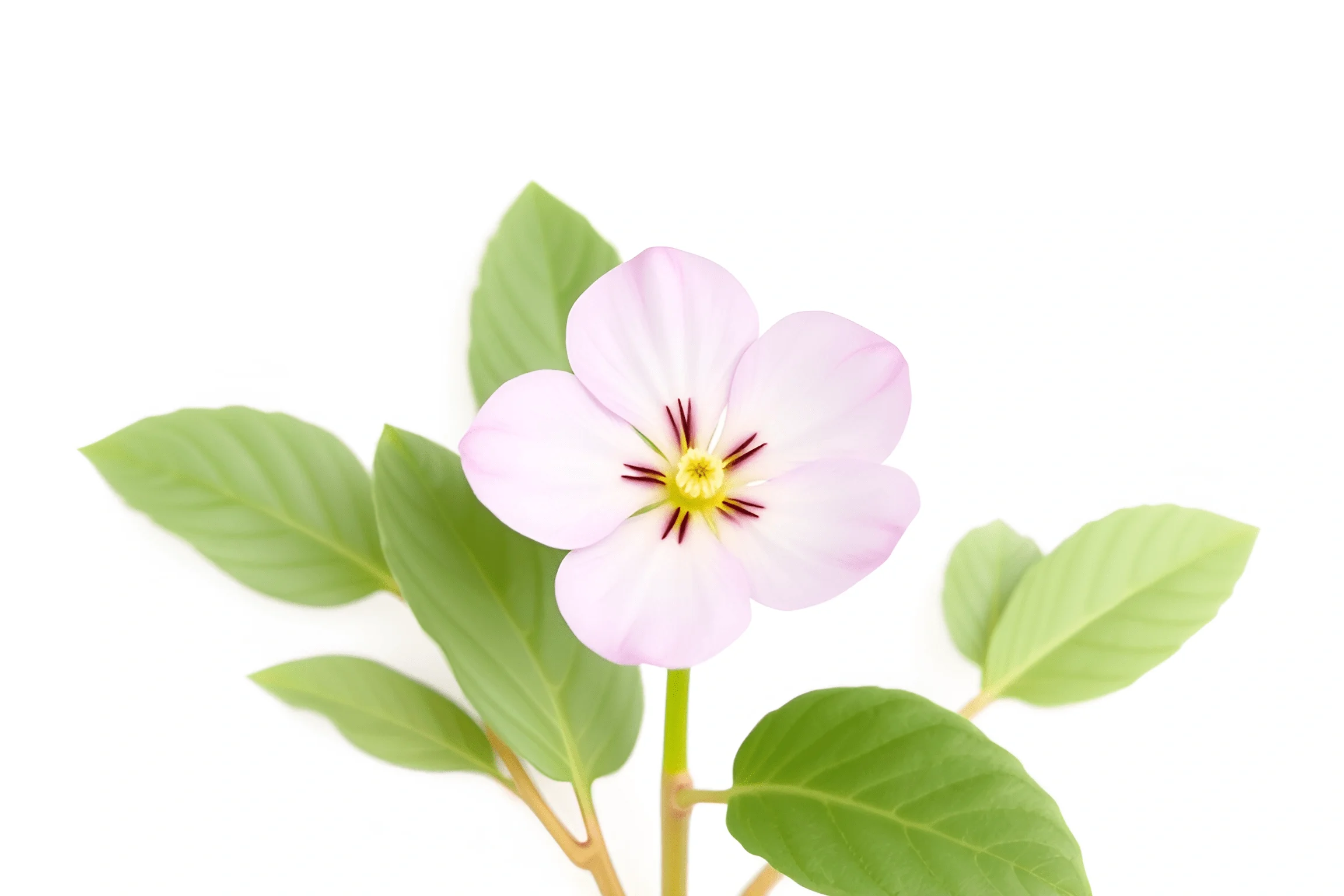 Delicate Pink Flower with Green Leaves - Free Download - AI Scribbles