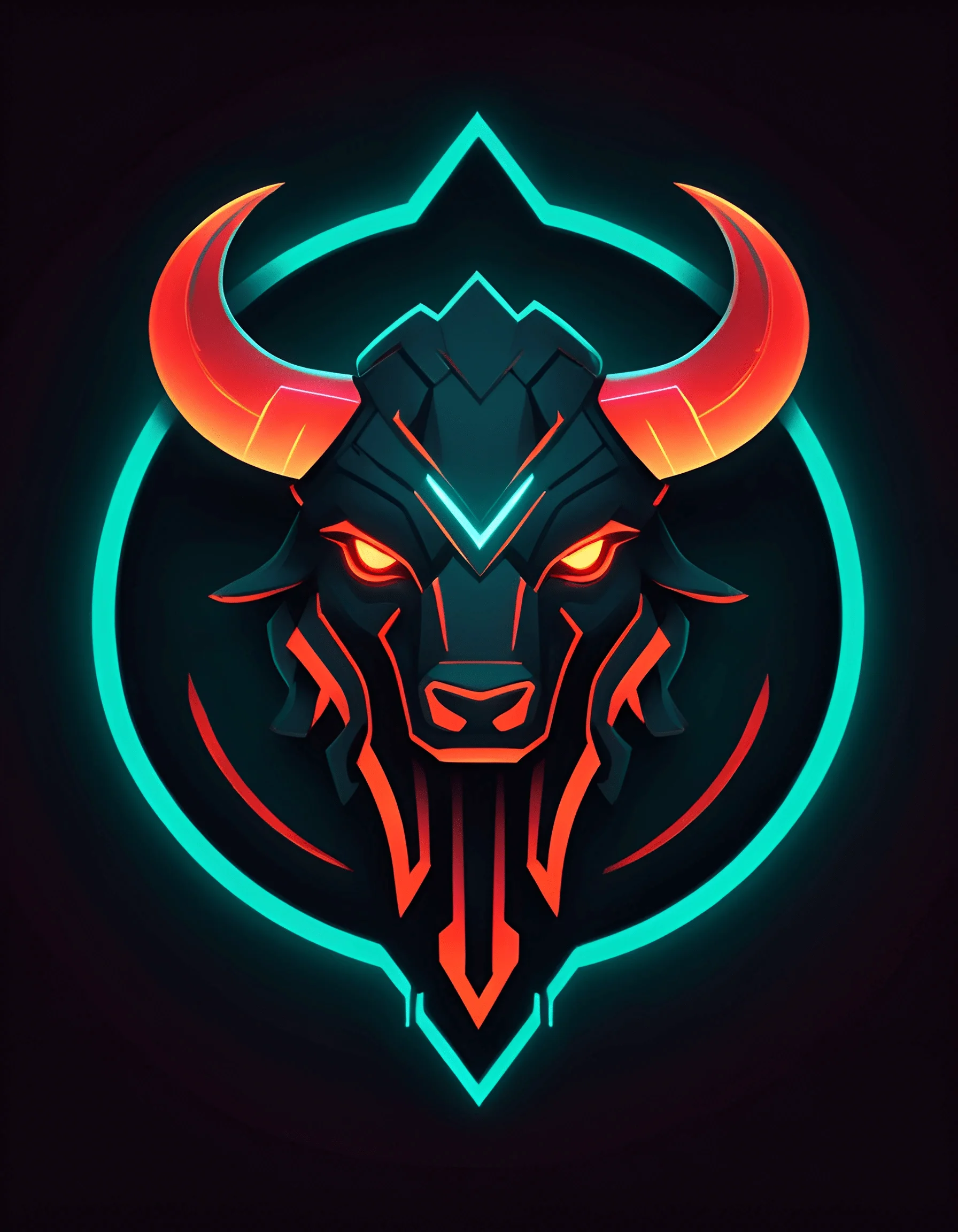 Fierce Bull Mascot Logo Design - Free Download - AI Scribbles