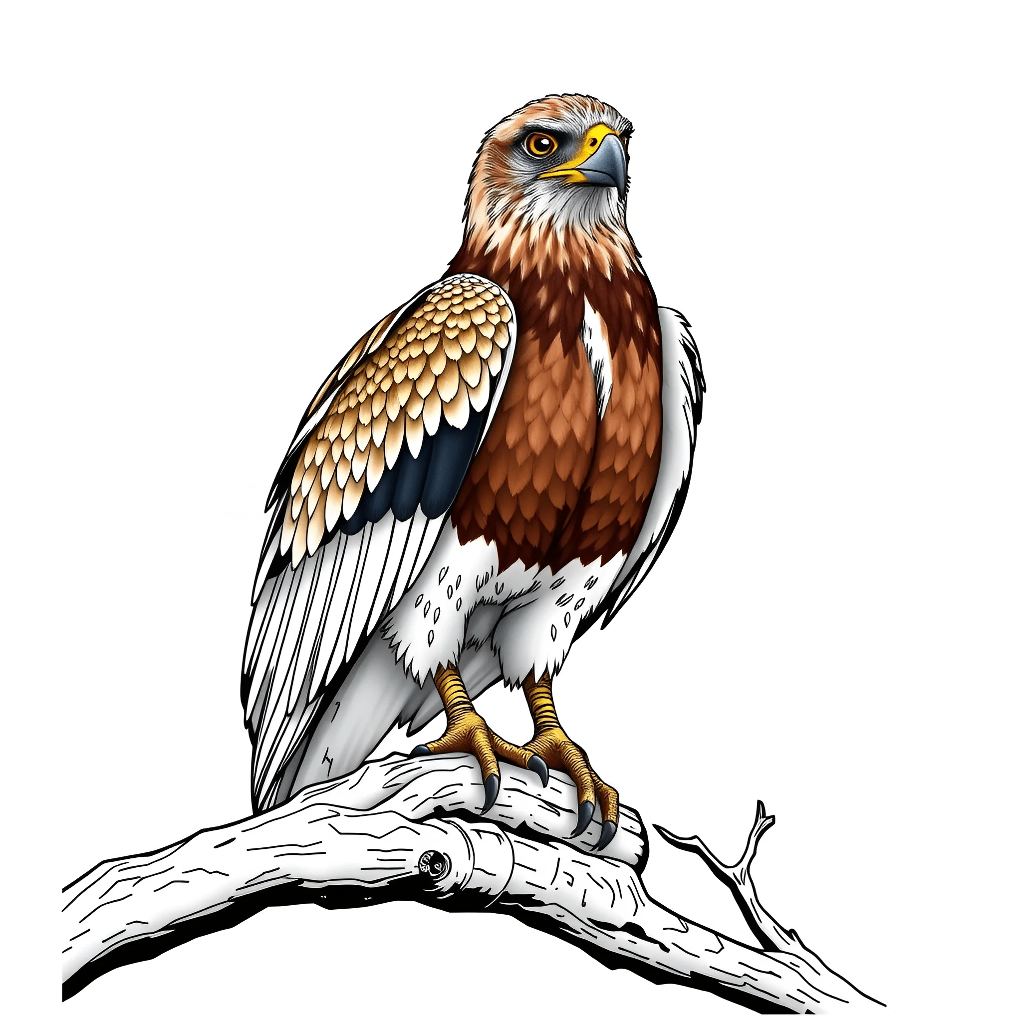 Detailed Illustration of a Hawk - Free Download - AI Scribbles