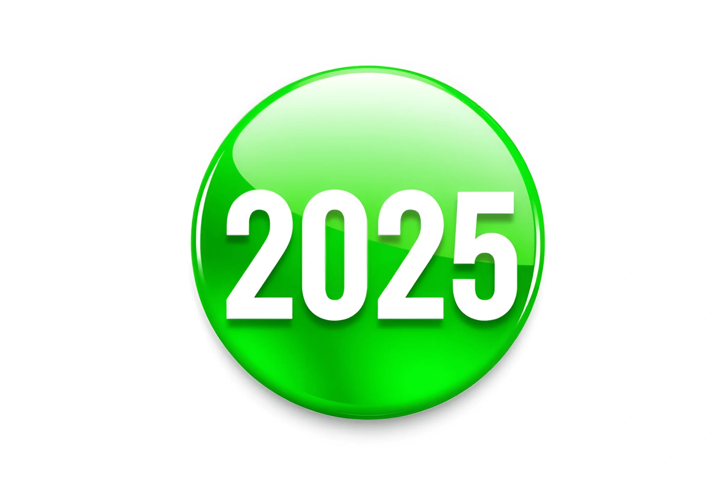 Green 2025 Year Button Icon - Free Download - AI Scribbles