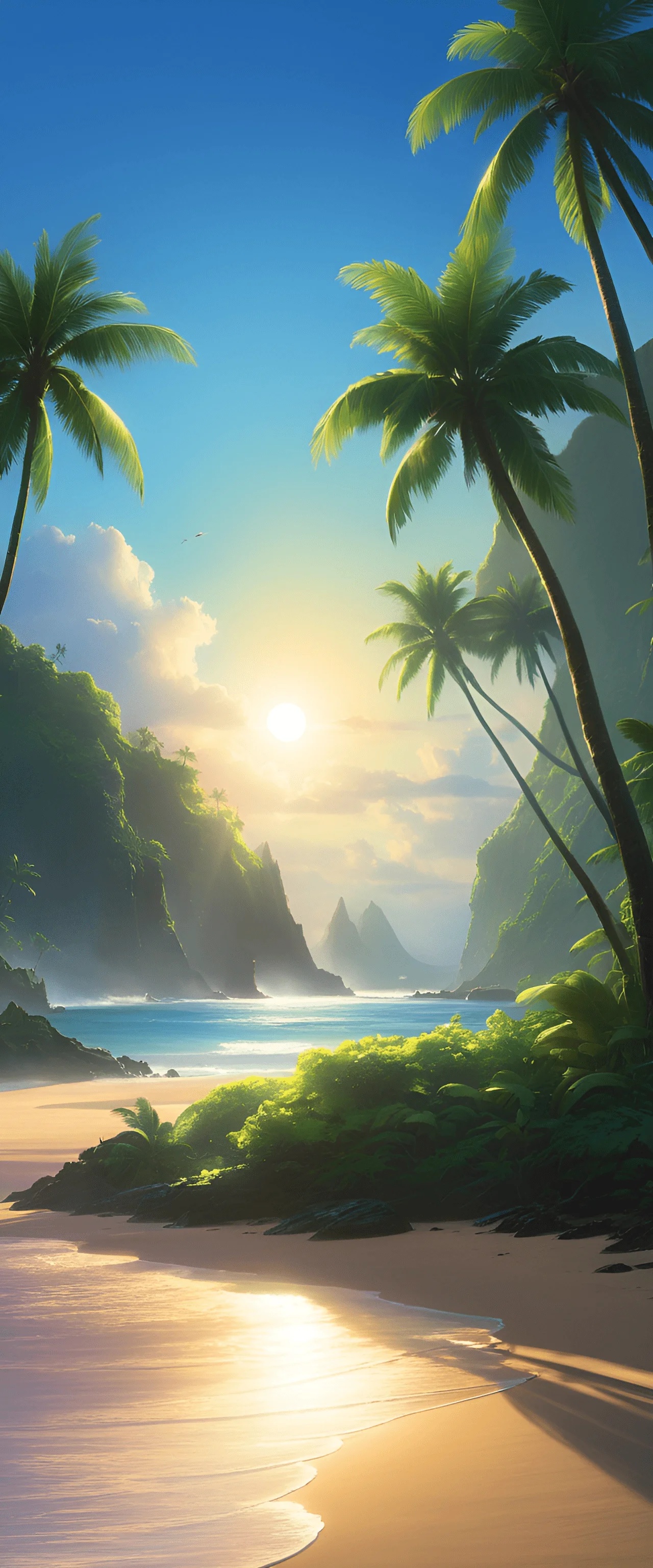 Tropical Sunset Beach Scene - Free Download - AI Scribbles