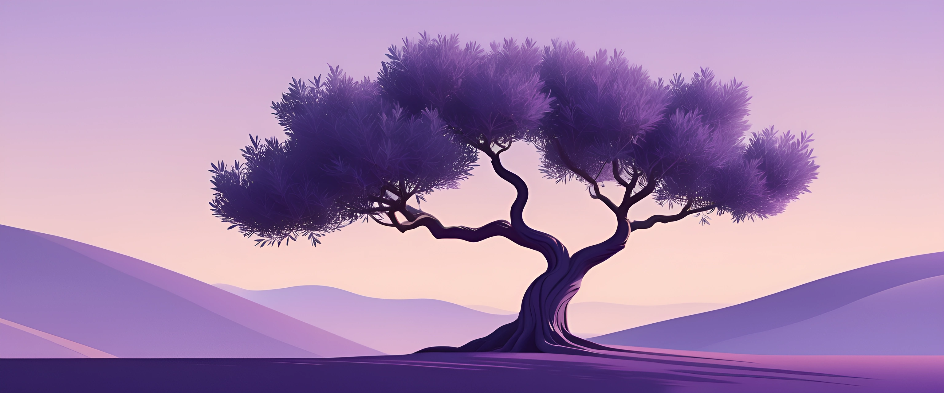 Dreamy Purple Tree - Free Download - AI Scribbles