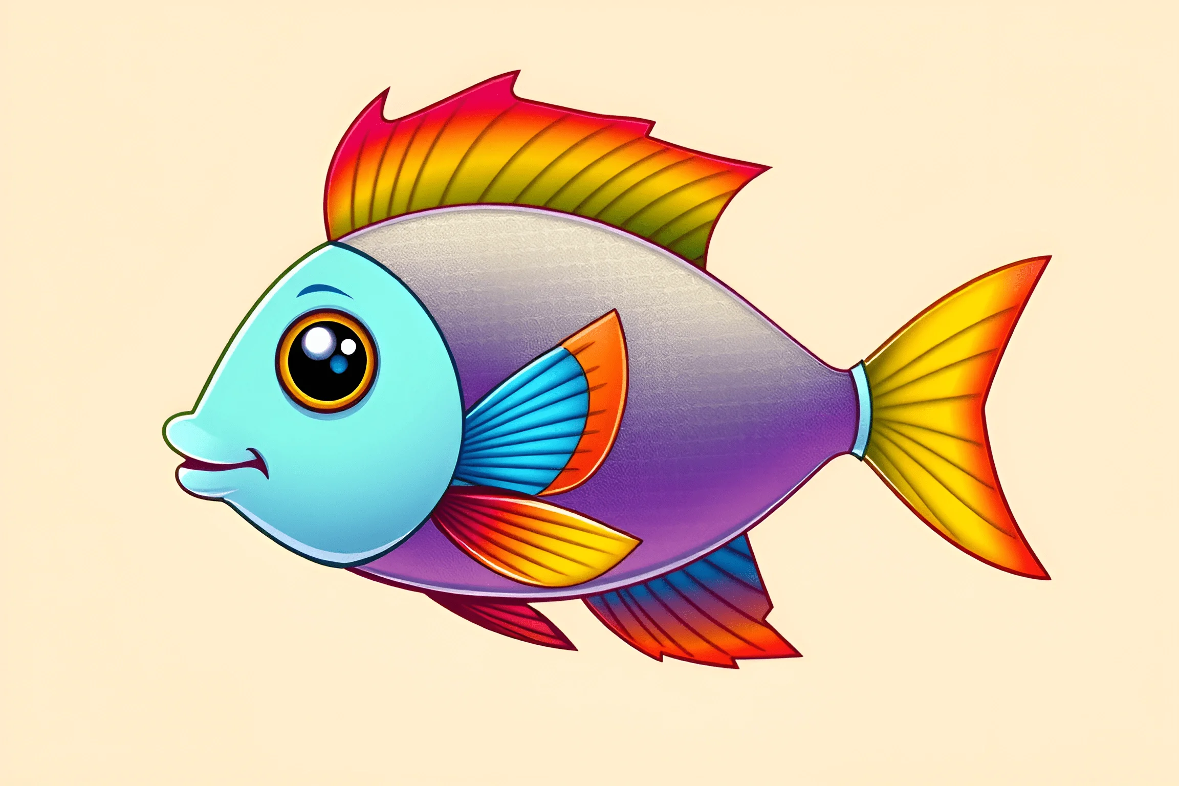 Colorful Cartoon Fish Illustration - Free Download - AI Scribbles