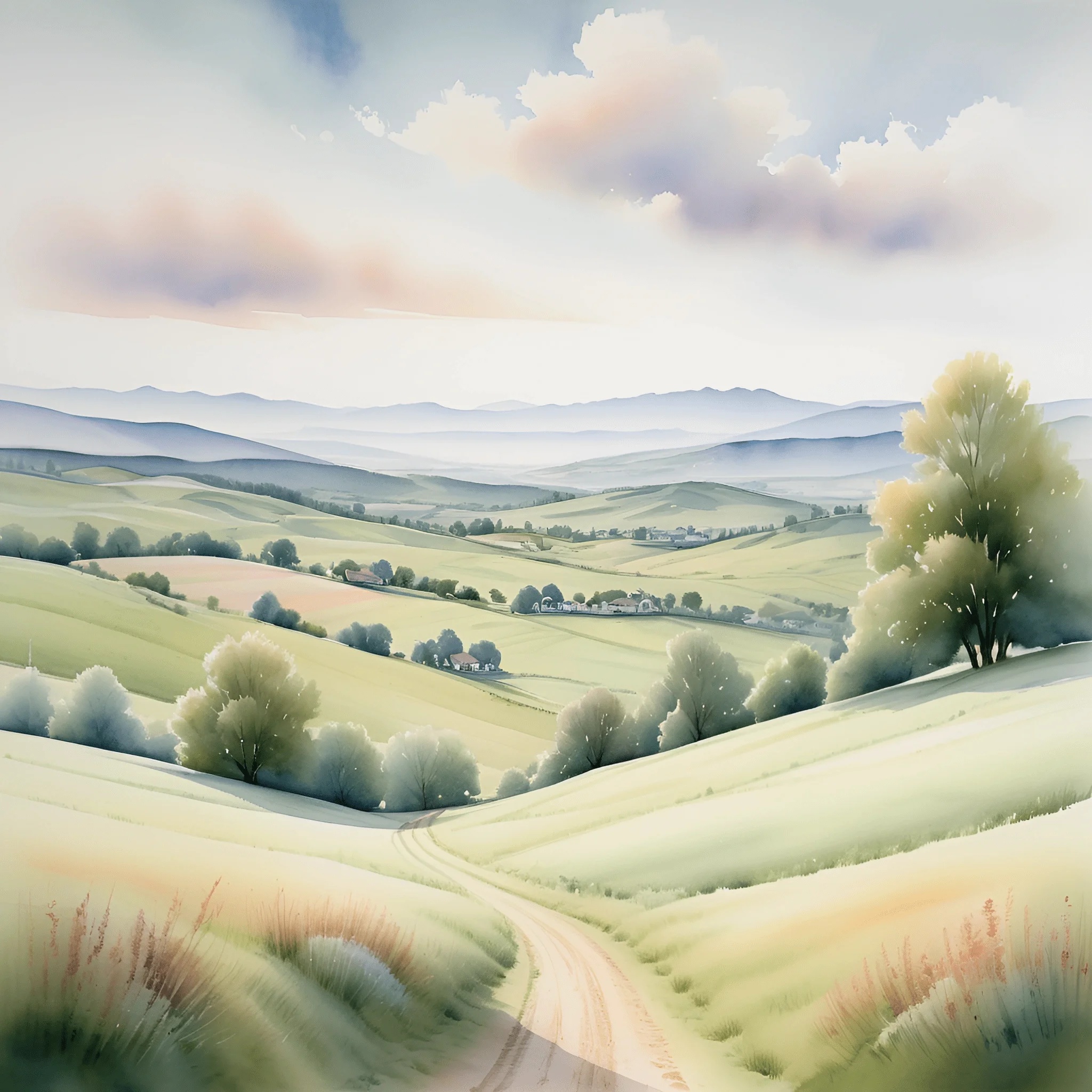 Serene Countryside Landscape - Free Download - AI Scribbles
